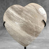 Wonderful Petrified Wood Heart-Shaped on a Custom Stand PWH/23/542