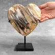 Wonderful Petrified Wood Heart-Shaped on a Custom Stand PWH/23/543