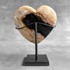 Wonderful Petrified Wood Heart-Shaped on a Custom Stand PWH/23/544