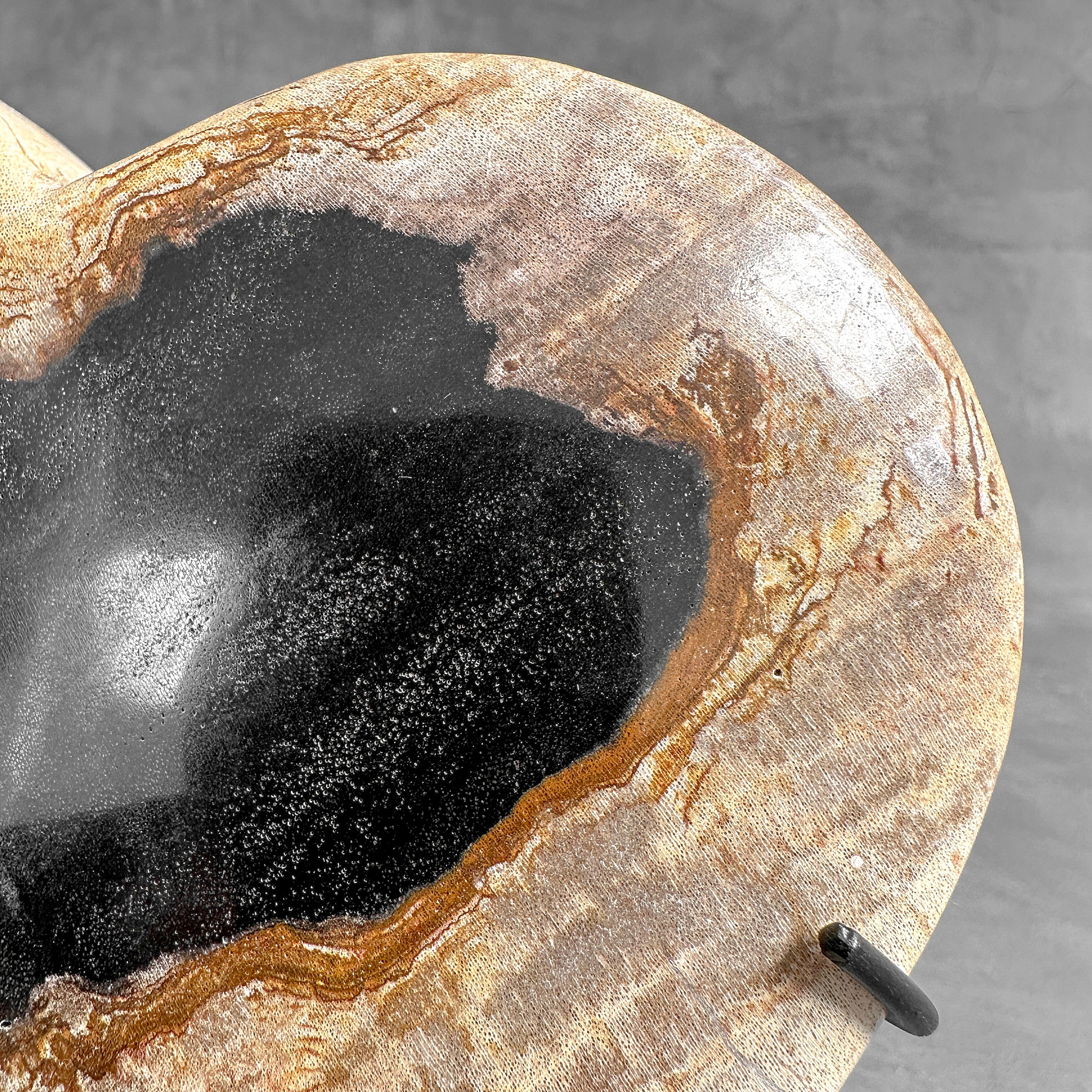 Wonderful Petrified Wood Heart-Shaped on a Custom Stand PWH/23/544