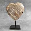 Wonderful Petrified Wood Heart-Shaped on a Custom Stand PWH/23/547