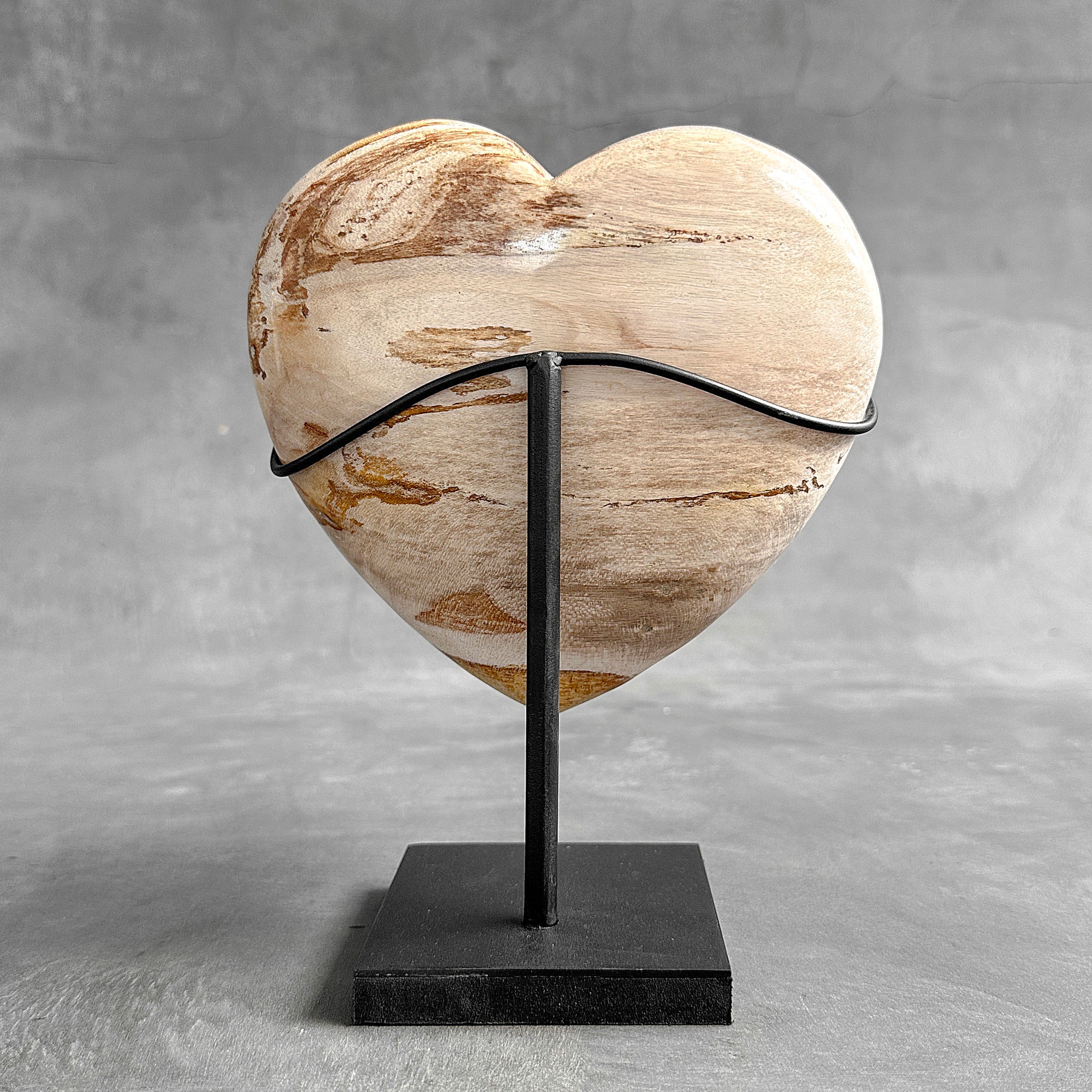 Wonderful Petrified Wood Heart-Shaped on a Custom Stand PWH/23/549