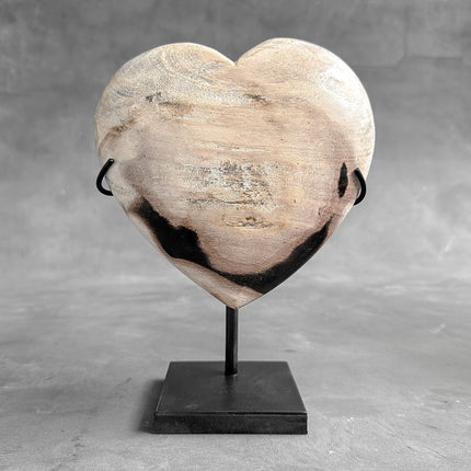 Wonderful Petrified Wood Heart-Shaped on a Custom Stand PWH/23/550