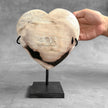 Wonderful Petrified Wood Heart-Shaped on a Custom Stand PWH/23/550