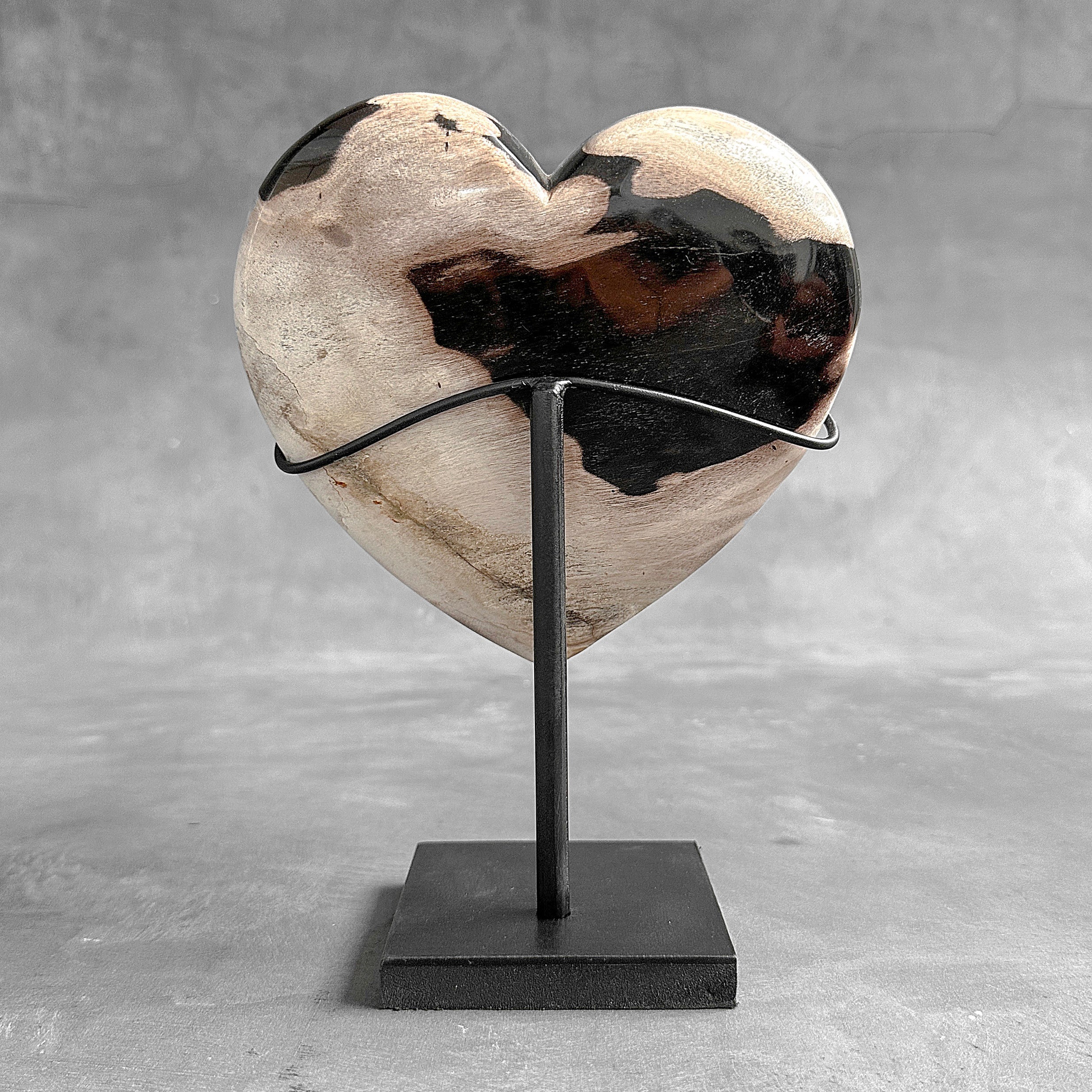 Wonderful Petrified Wood Heart-Shaped on a Custom Stand PWH/23/550