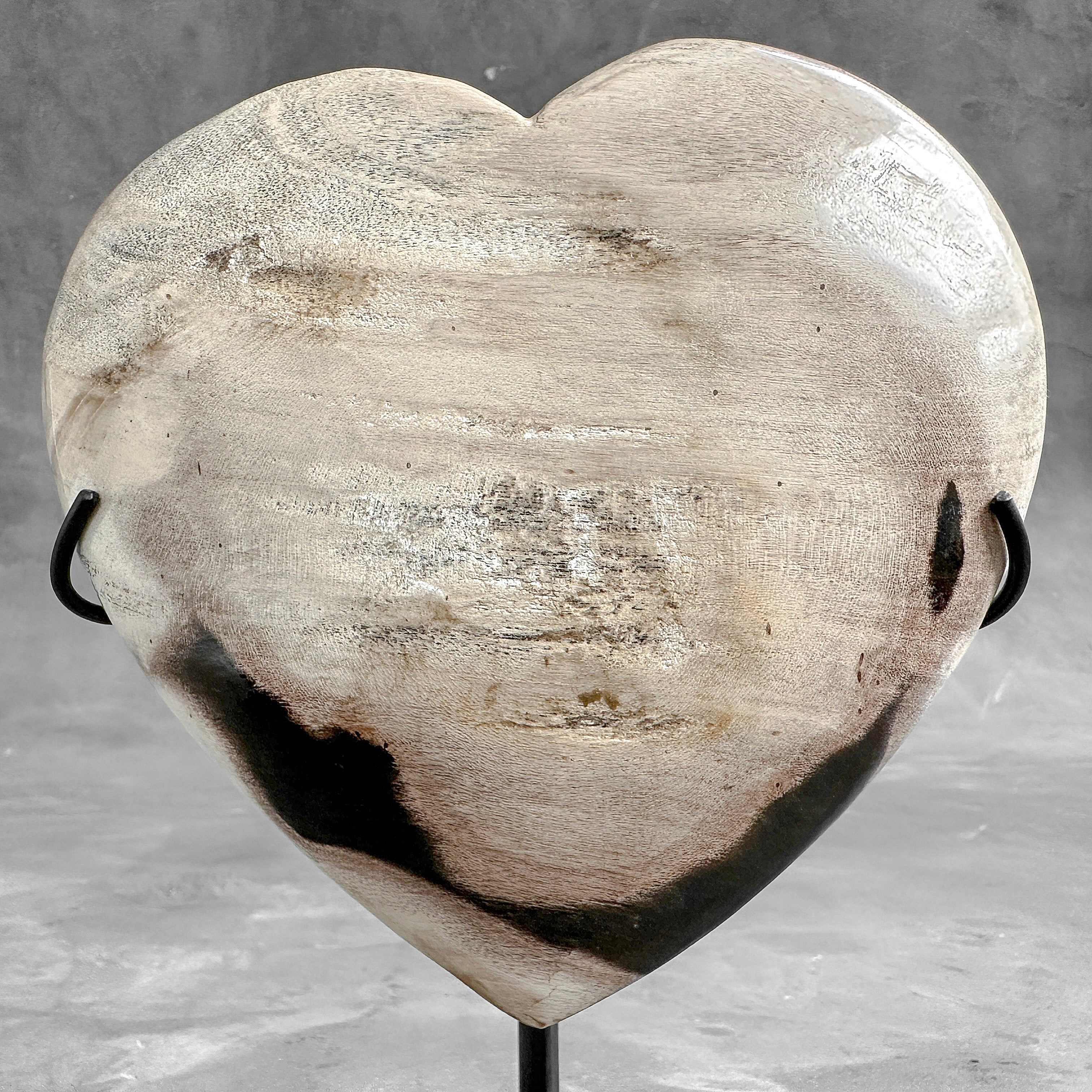 Wonderful Petrified Wood Heart-Shaped on a Custom Stand PWH/23/550