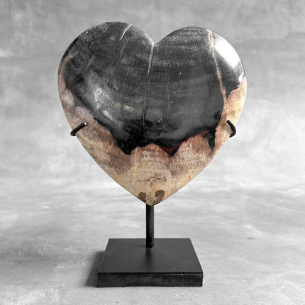 Wonderful Petrified Wood Heart-Shaped on a Custom Stand PWH/23/553