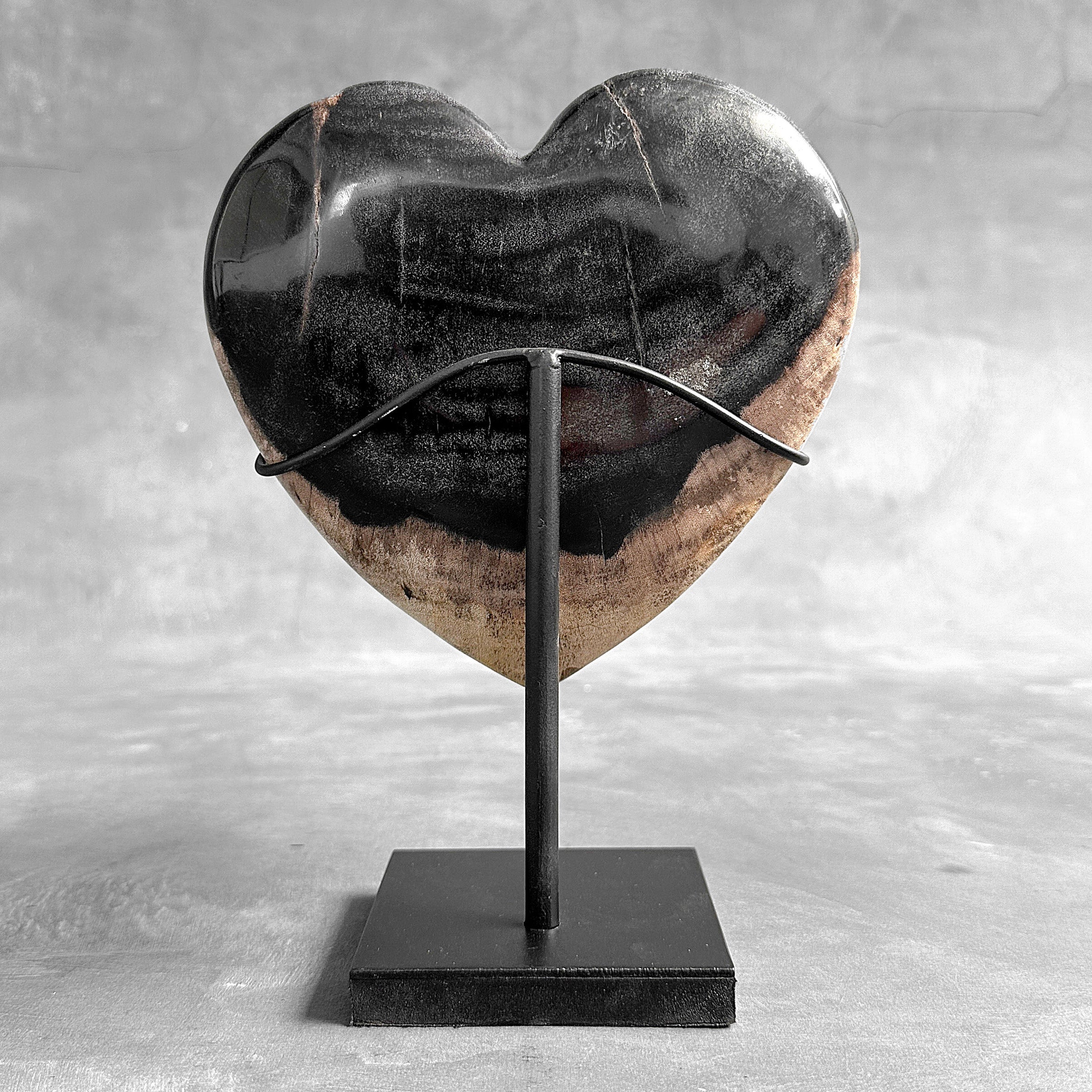 Wonderful Petrified Wood Heart-Shaped on a Custom Stand PWH/23/553