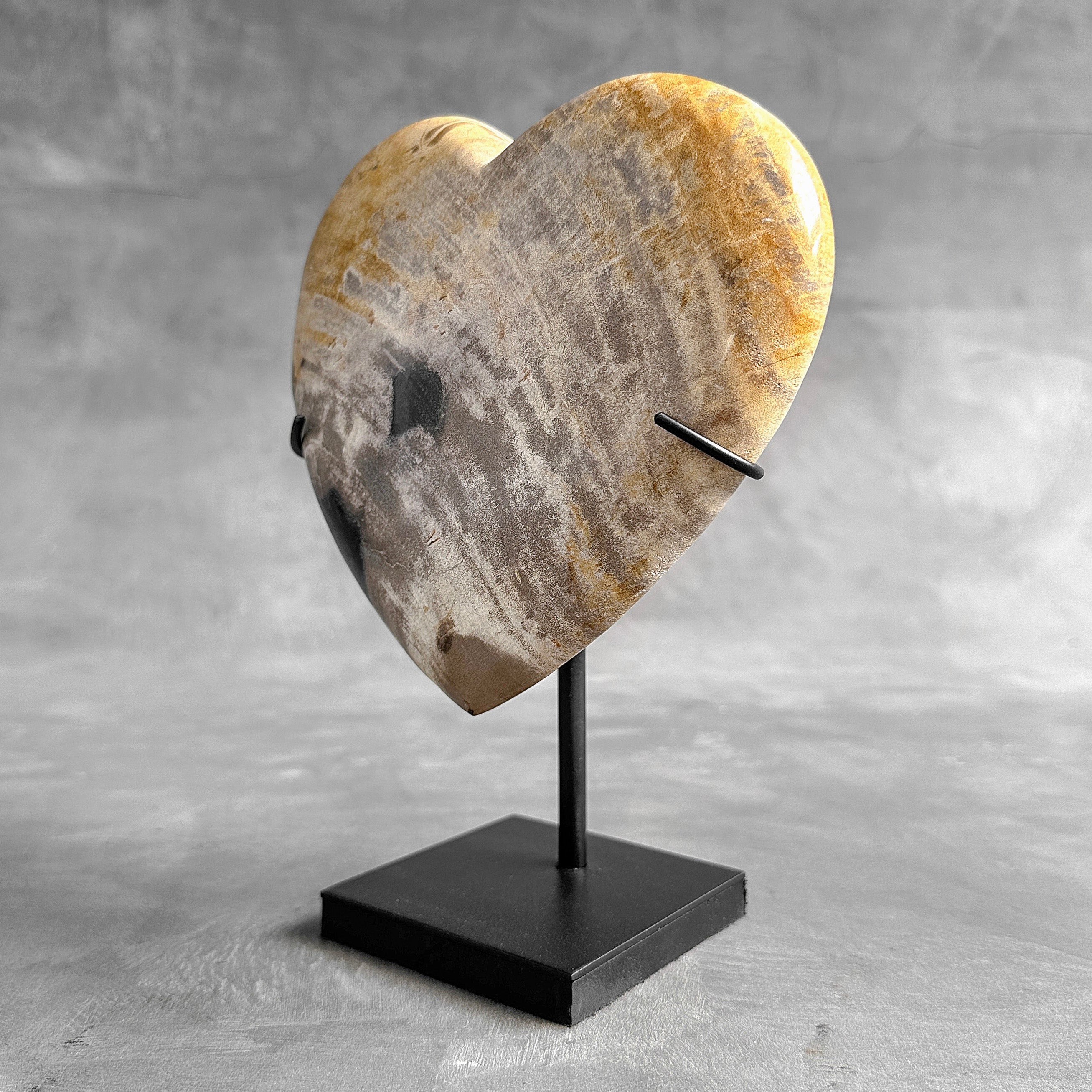 Wonderful Petrified Wood Heart-Shaped on a Custom Stand PWH/23/552