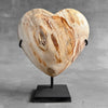 Wonderful Petrified Wood Heart-Shaped on a Custom Stand PWH/23/554