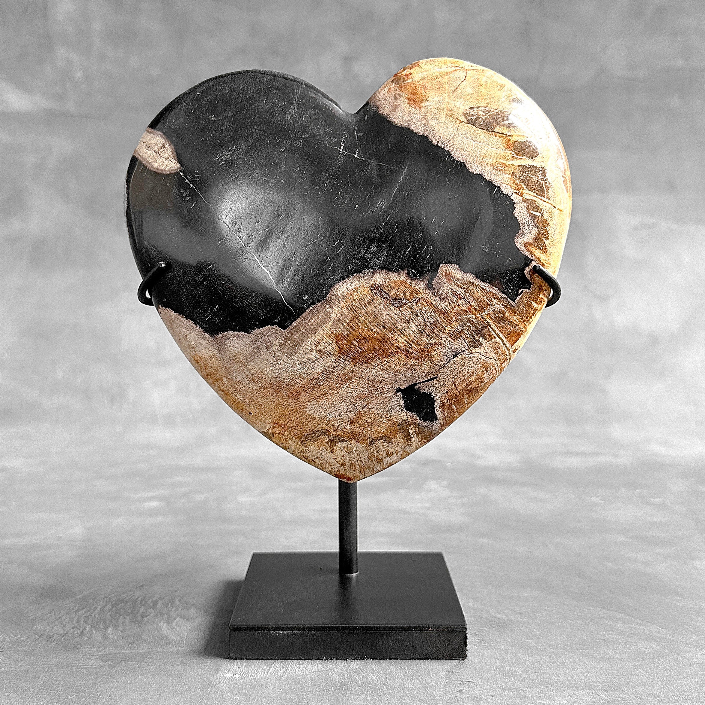 Wonderful Petrified Wood Heart-Shaped on a Custom Stand PWH/23/573