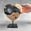 Wonderful Petrified Wood Heart-Shaped on a Custom Stand PWH/23/573