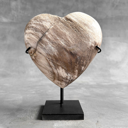 Wonderful Petrified Wood Heart-Shaped on a Custom Stand PWH/23/574