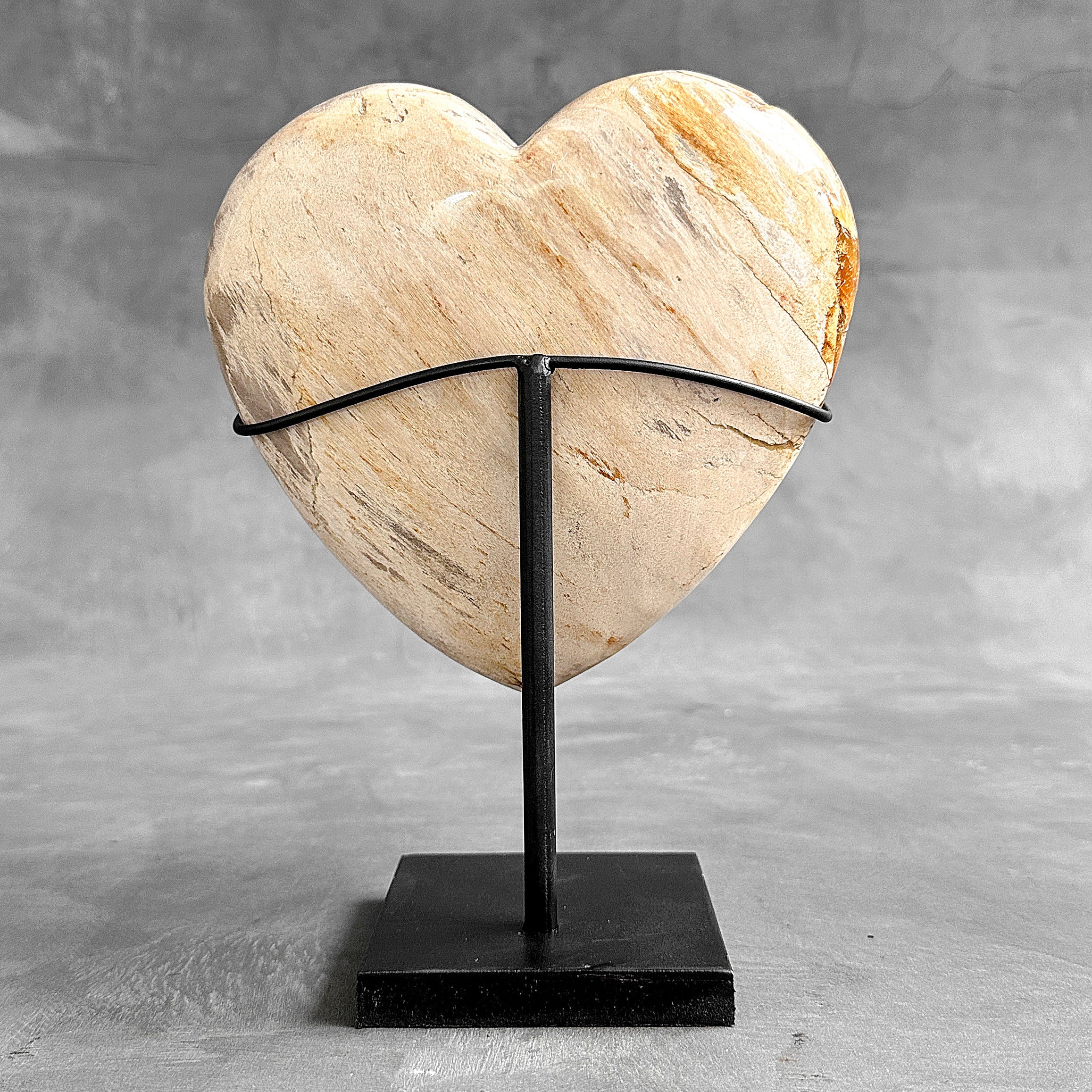 Wonderful Petrified Wood Heart-Shaped on a Custom Stand PWH/23/575