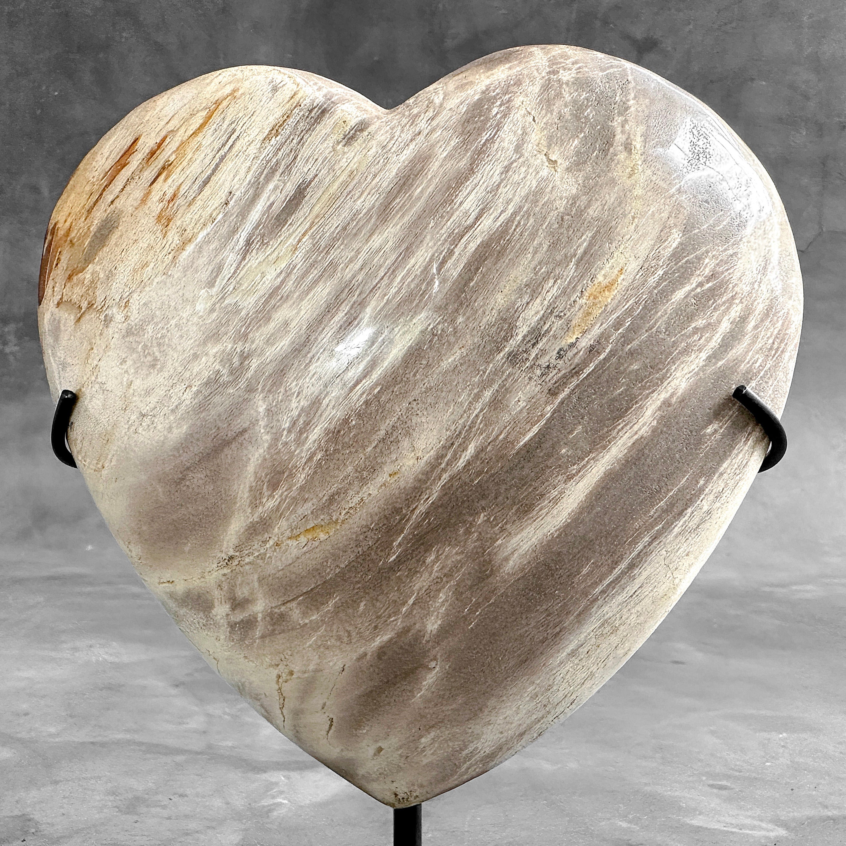 Wonderful Petrified Wood Heart-Shaped on a Custom Stand PWH/23/575