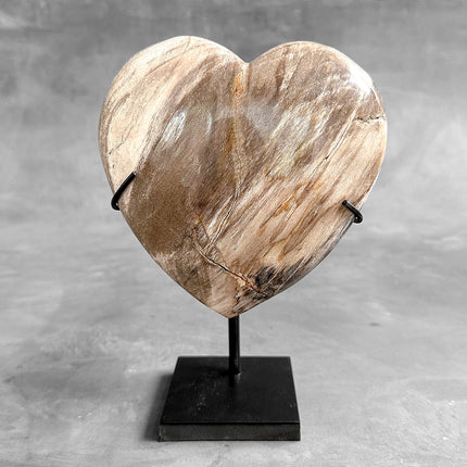 Wonderful Petrified Wood Heart-Shaped on a Custom Stand PWH/23/576