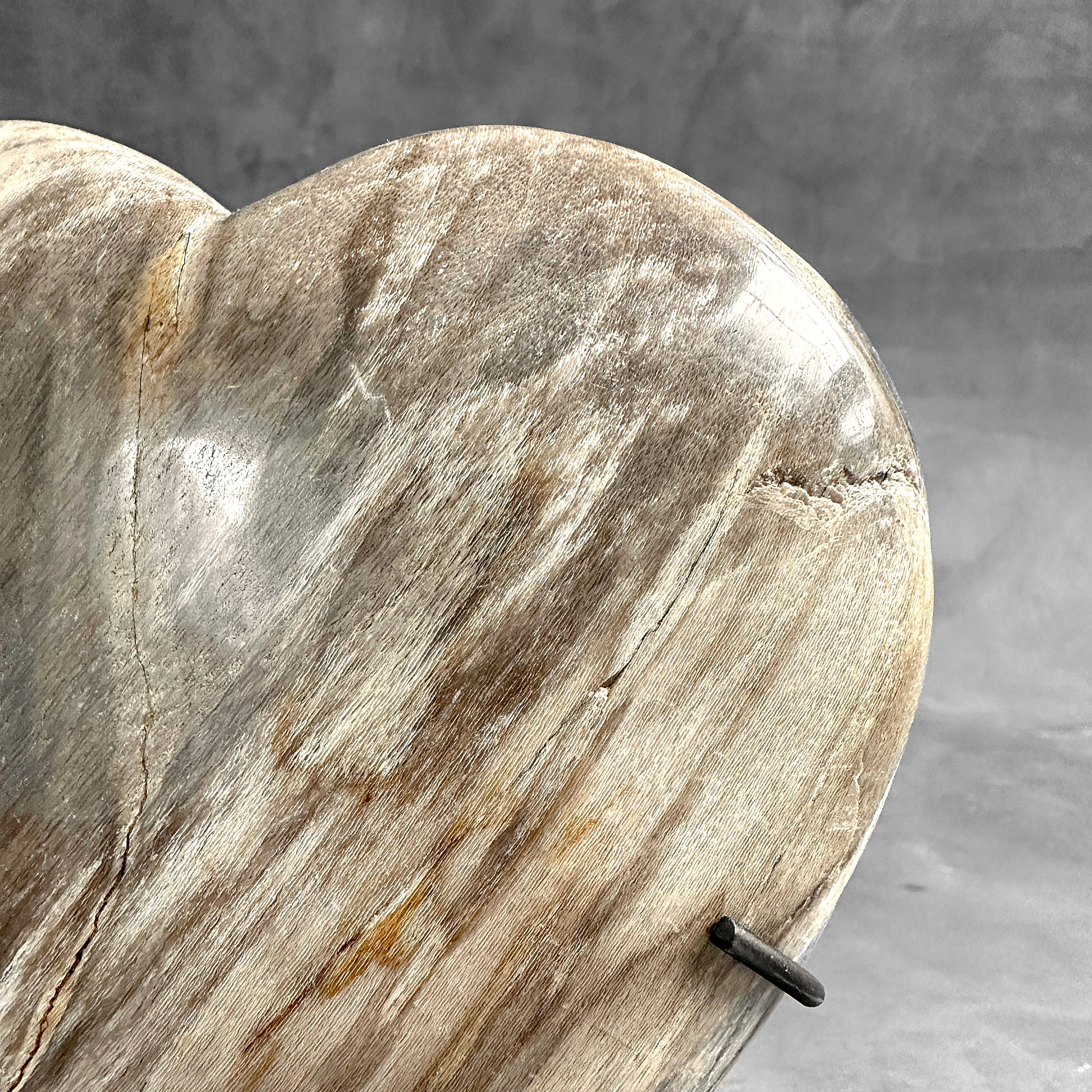 Wonderful Petrified Wood Heart-Shaped on a Custom Stand PWH/23/576