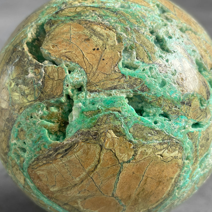 Wonderful Green Smithsonite Sphere on a Custom Stand PS/519
