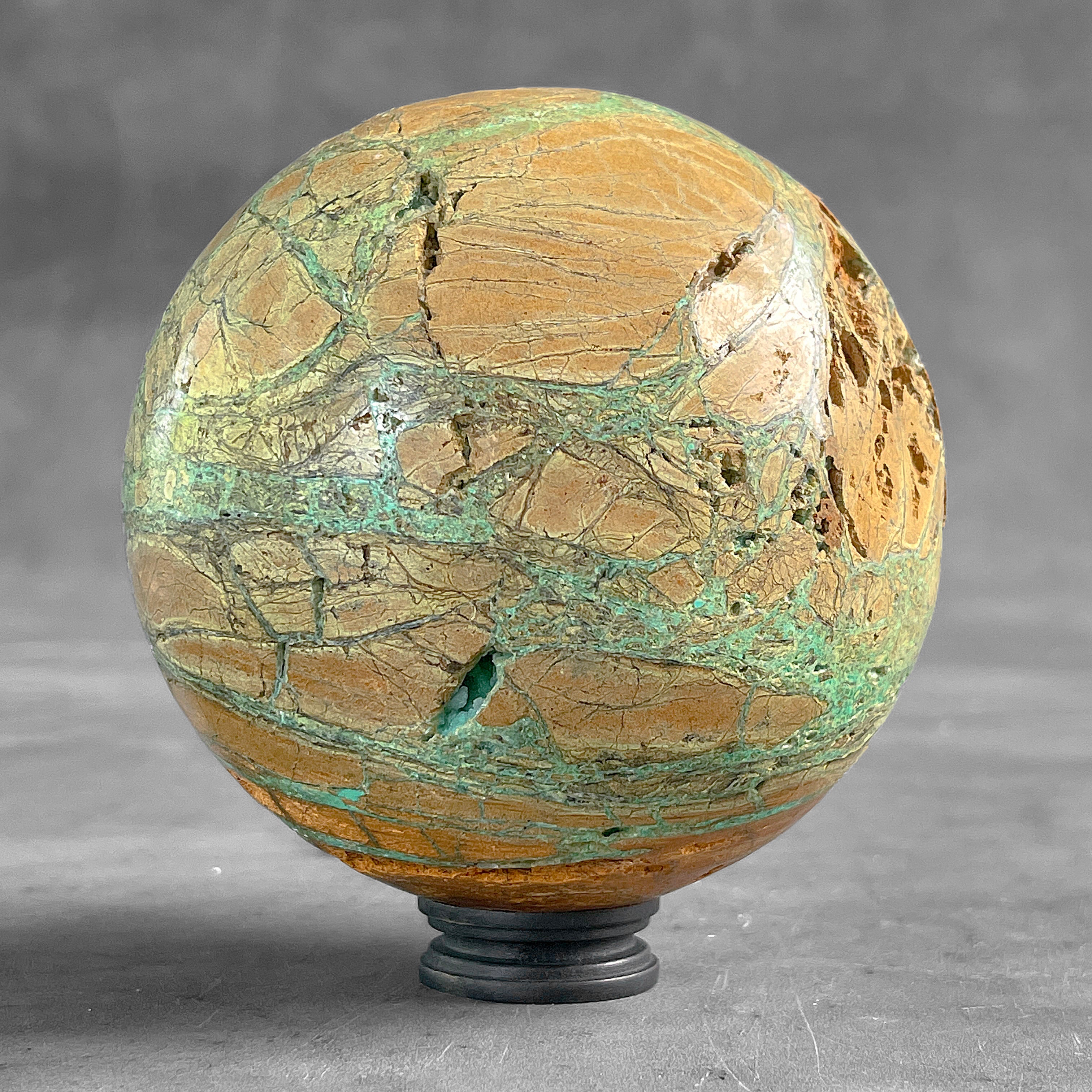 Wonderful Green Smithsonite Sphere on a Custom Stand PS/529