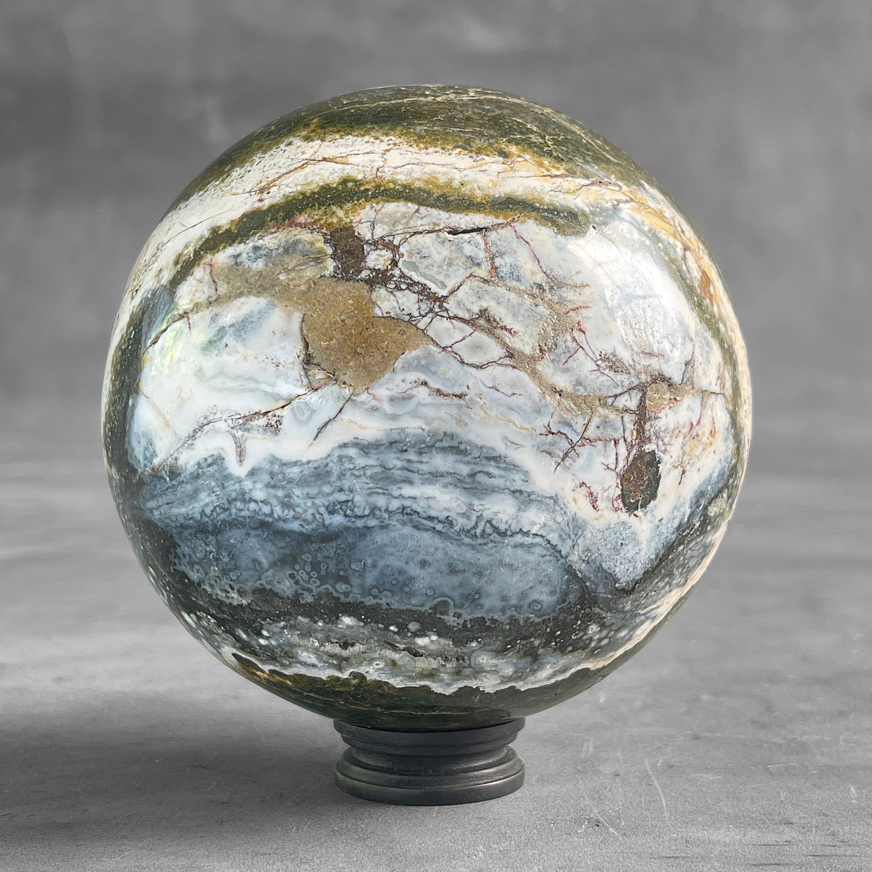 Wonderful Ocean Jasper Sphere on a Custom Stand PS/528