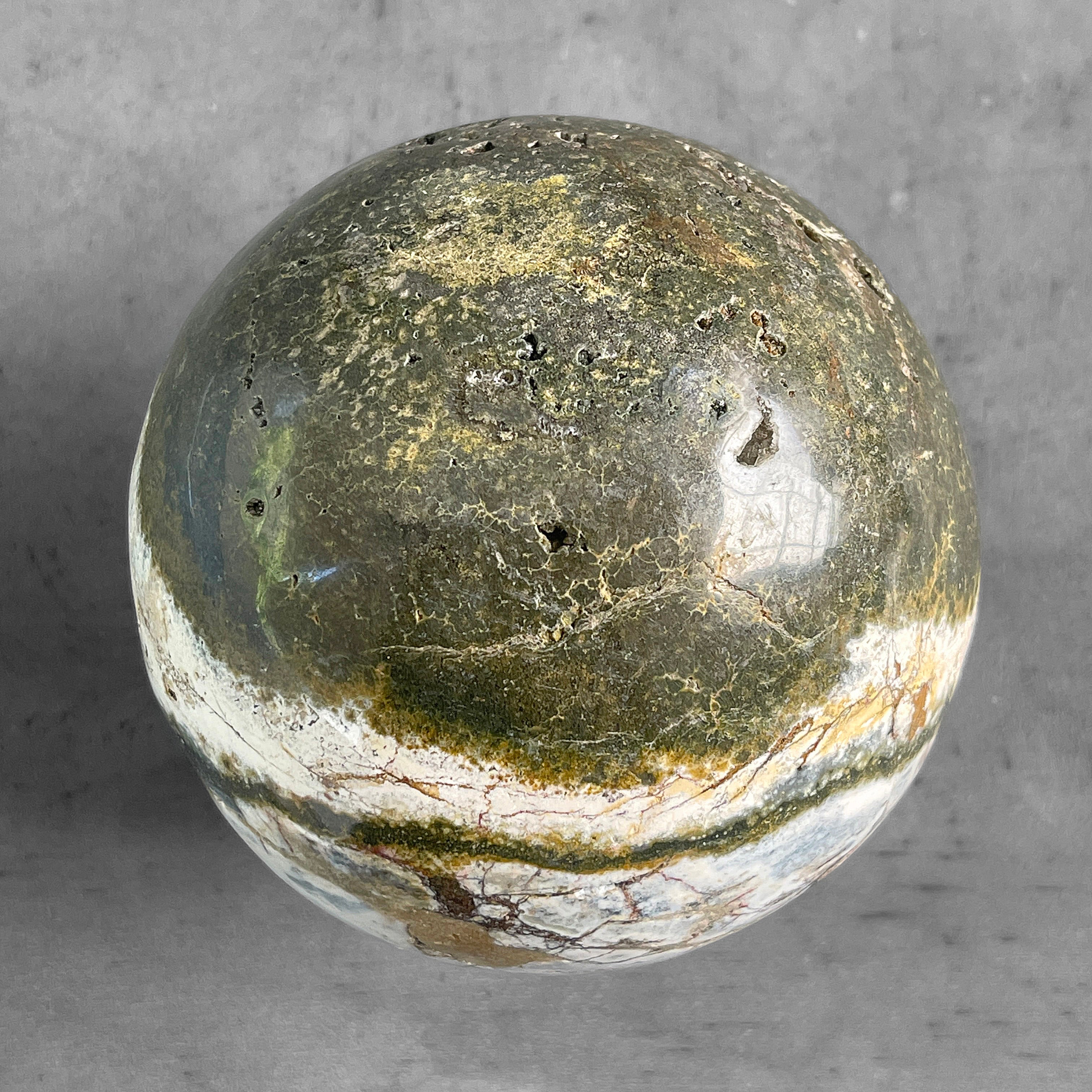 Wonderful Ocean Jasper Sphere on a Custom Stand PS/528