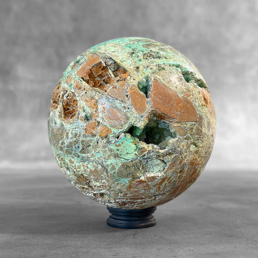 Wonderful Green Smithsonite Sphere on a Custom Stand PS/537