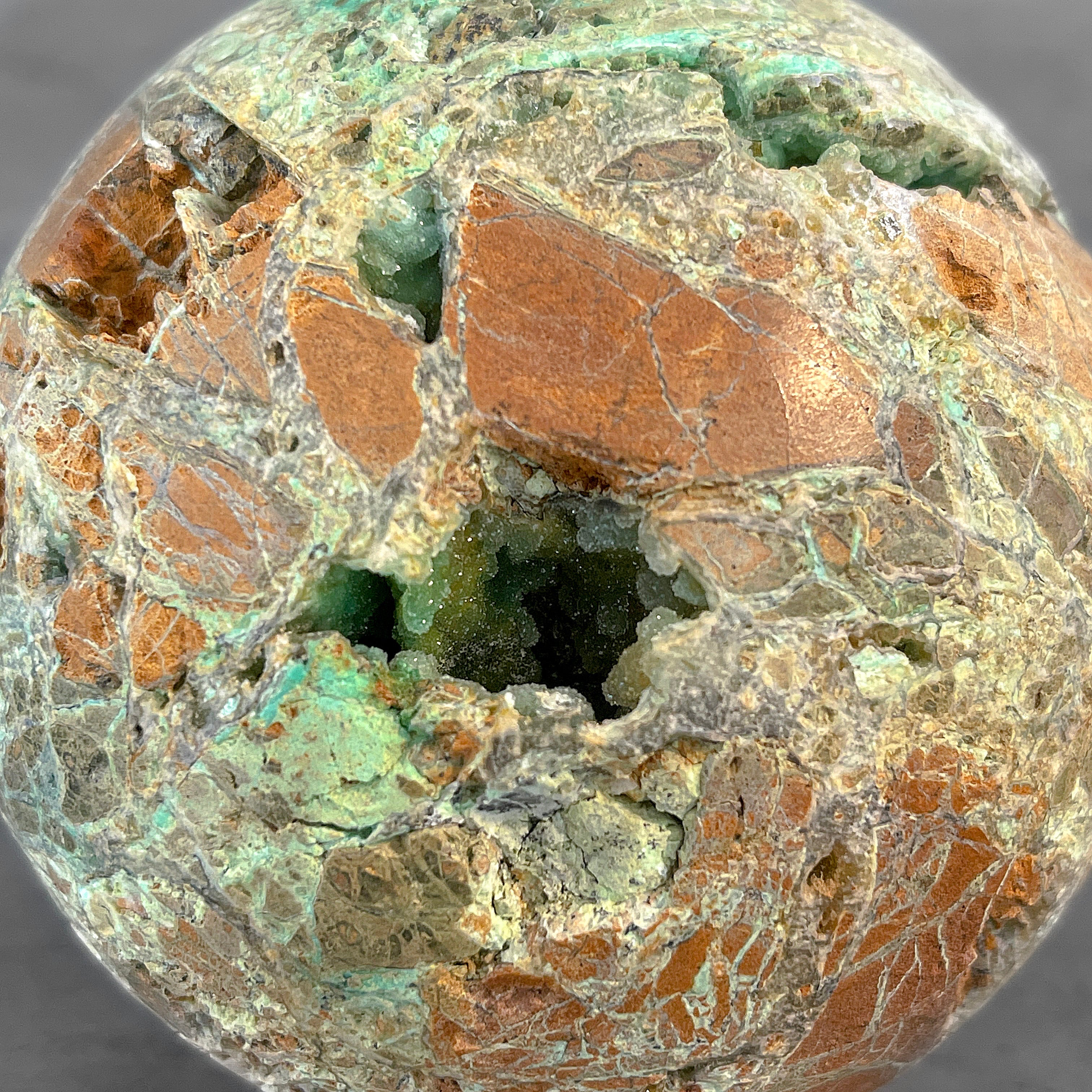 Wonderful Green Smithsonite Sphere on a Custom Stand PS/537