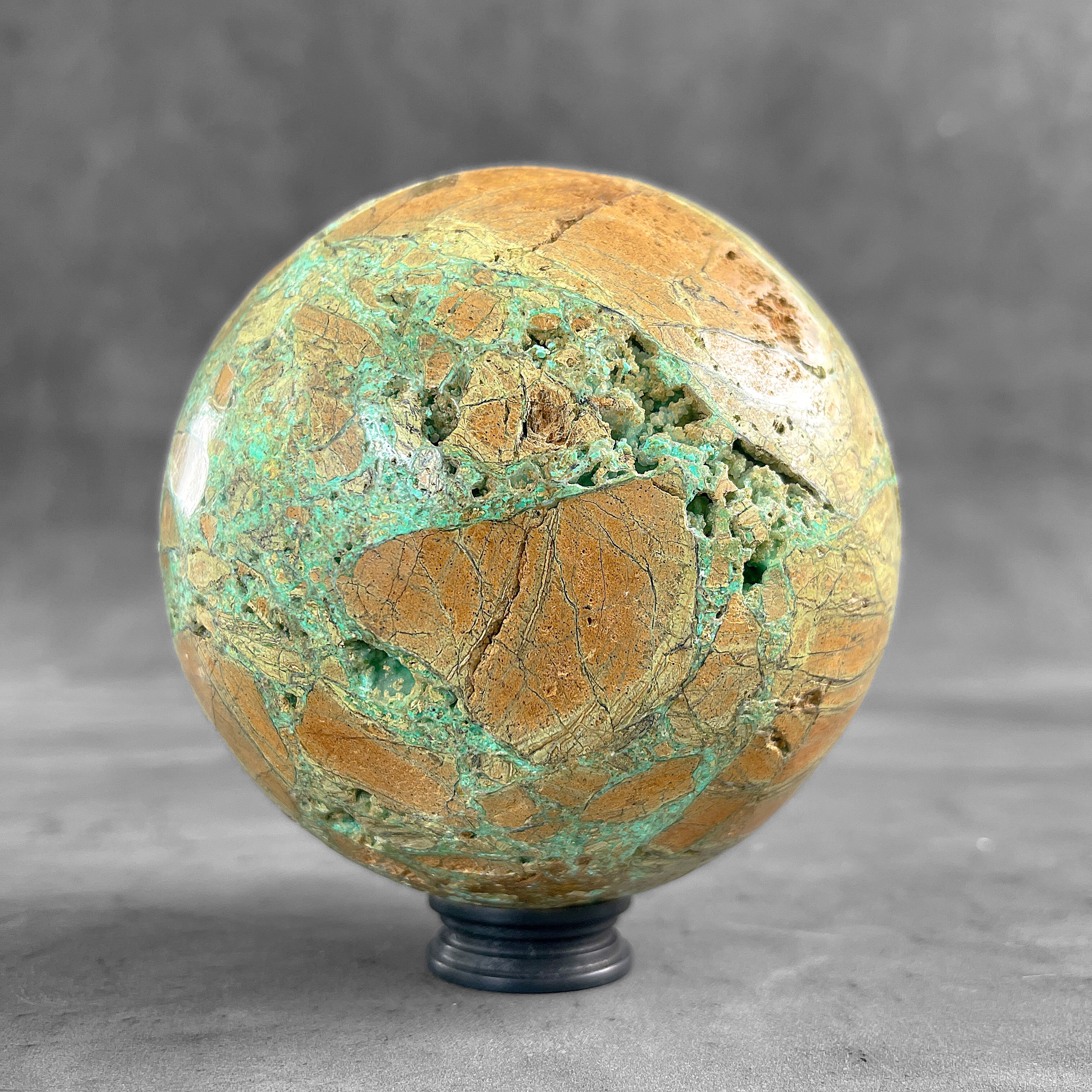 Wonderful Green Smithsonite Sphere on a Custom Stand PS/542