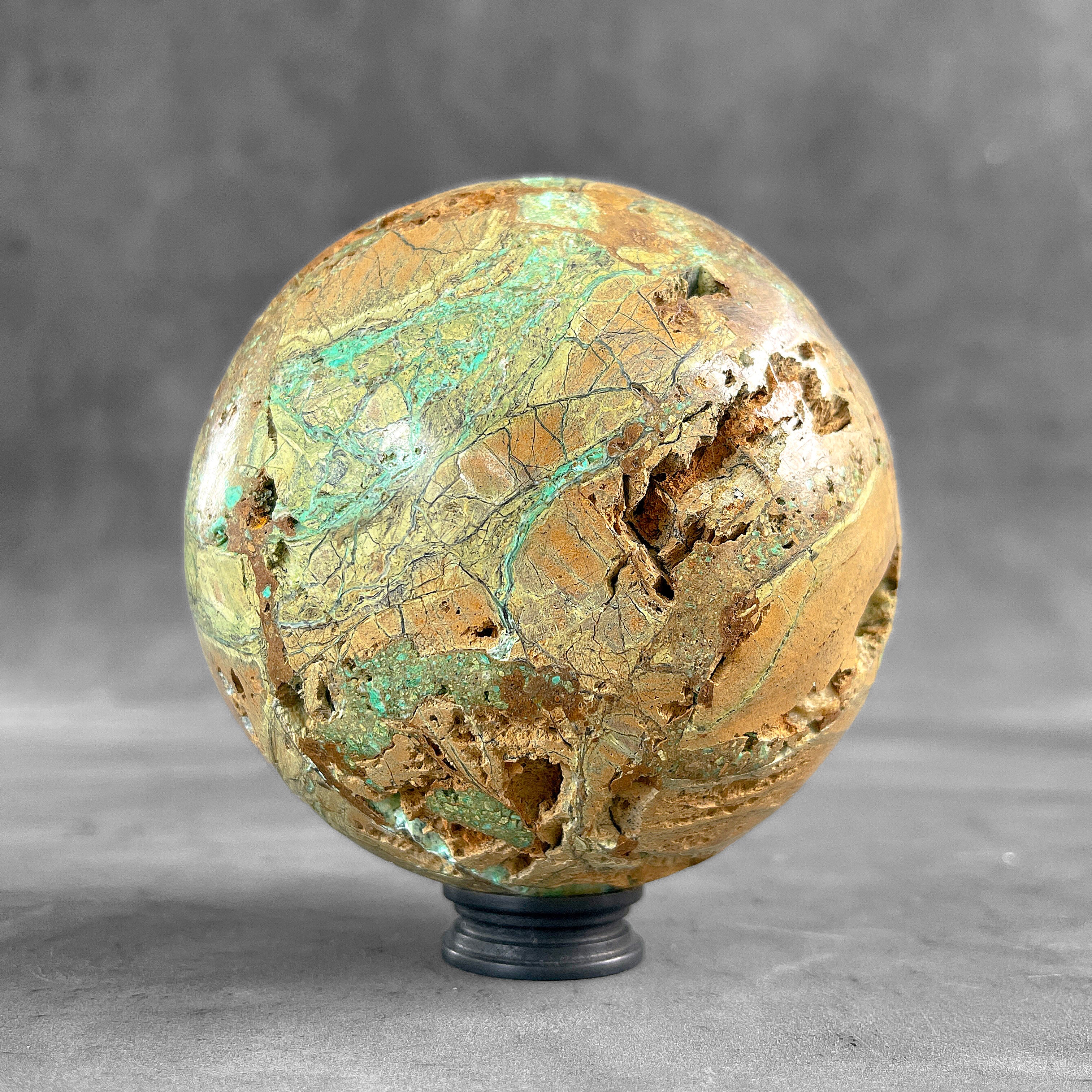 Wonderful Green Smithsonite Sphere on a Custom Stand PS/542