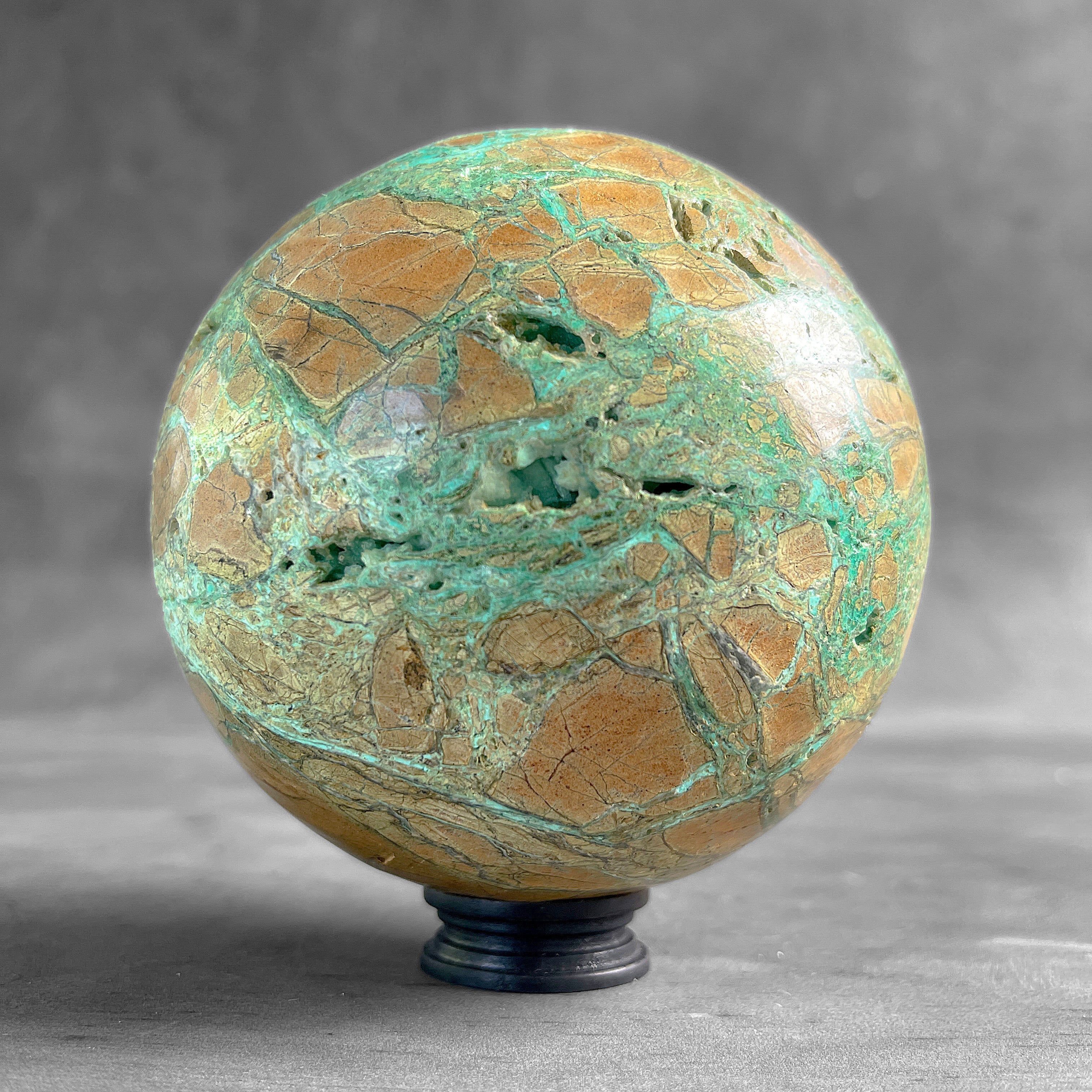 Wonderful Green Smithsonite Sphere on a Custom Stand PS/561