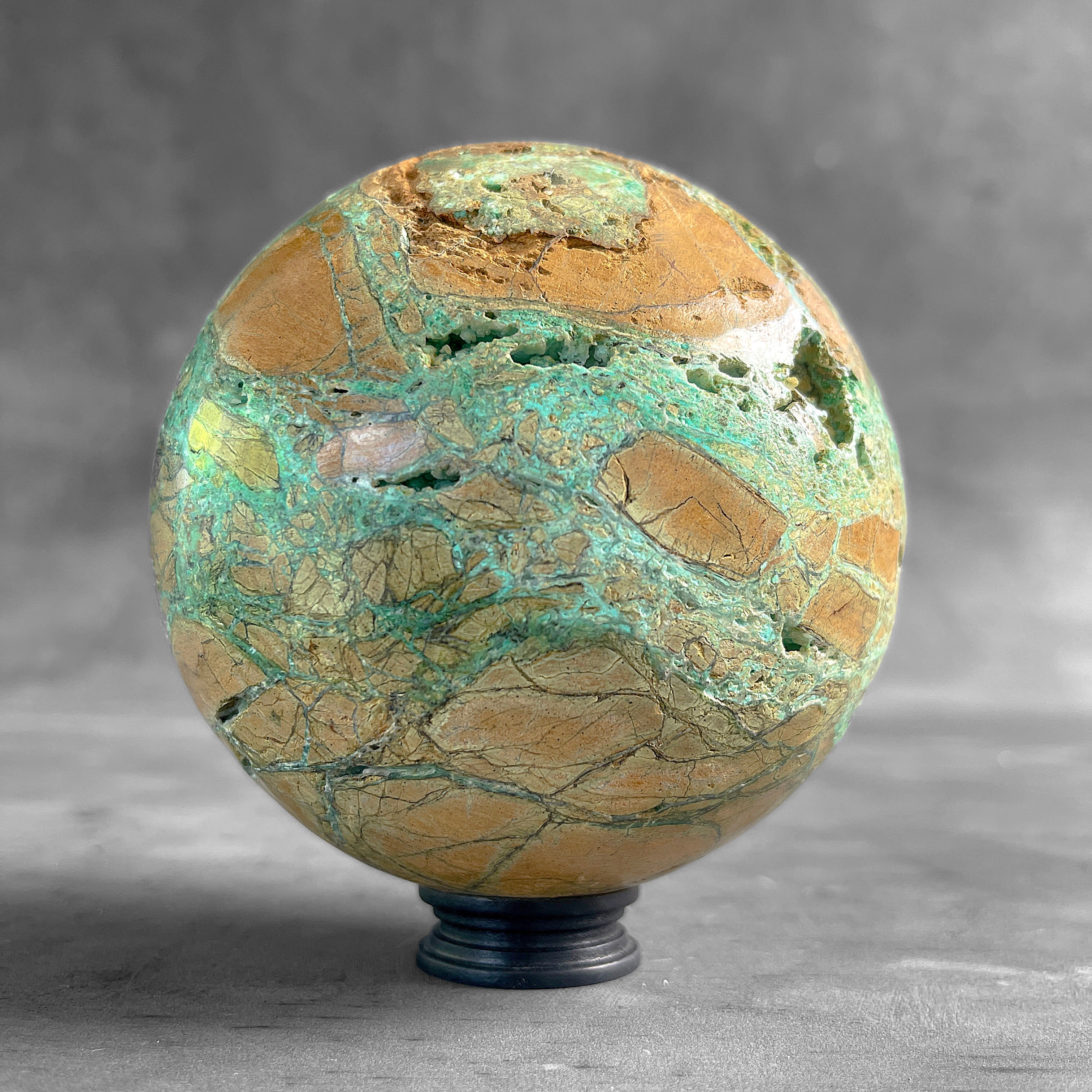 Wonderful Green Smithsonite Sphere on a Custom Stand PS/561