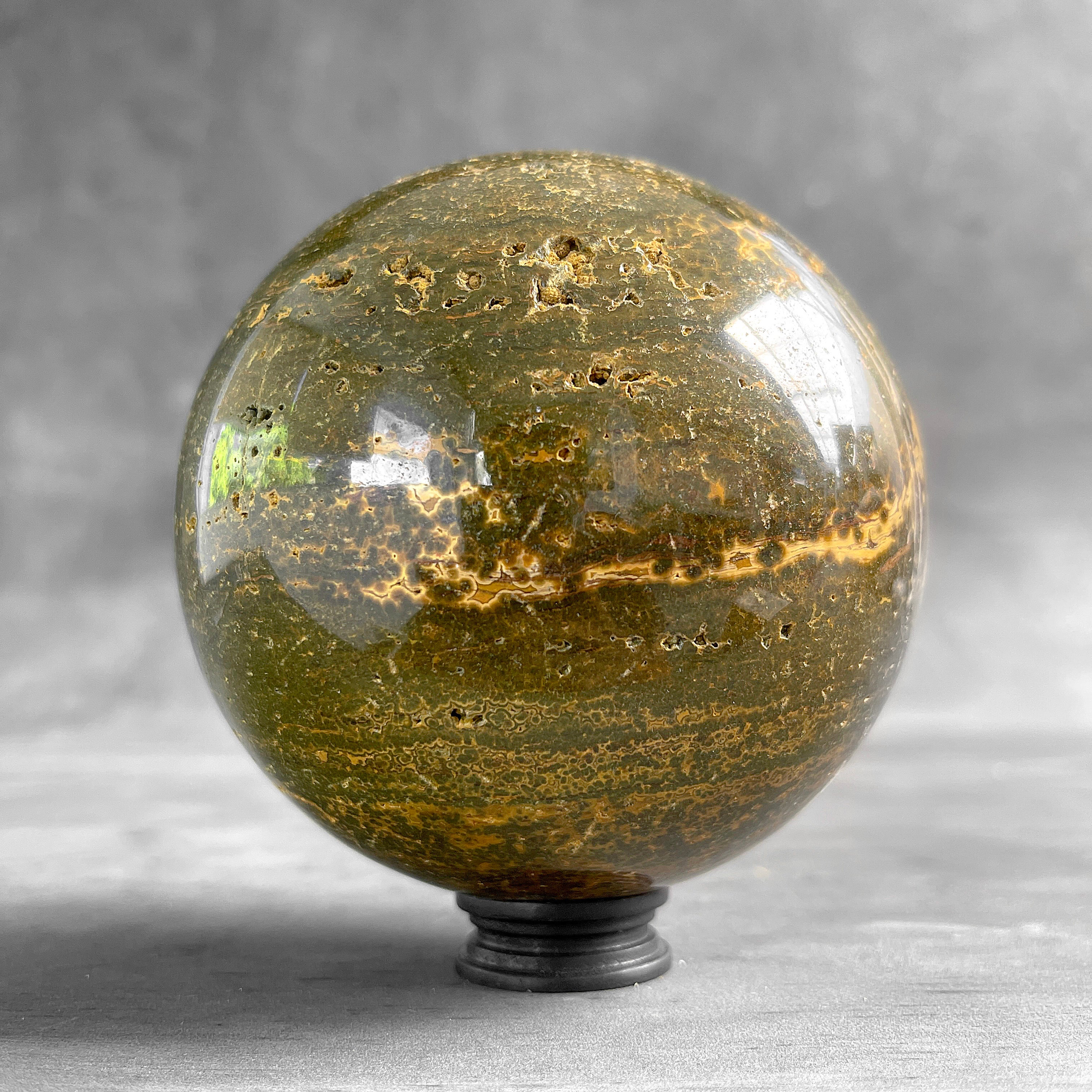 Wonderful Ocean Jasper Sphere on a Custom Stand PS/562