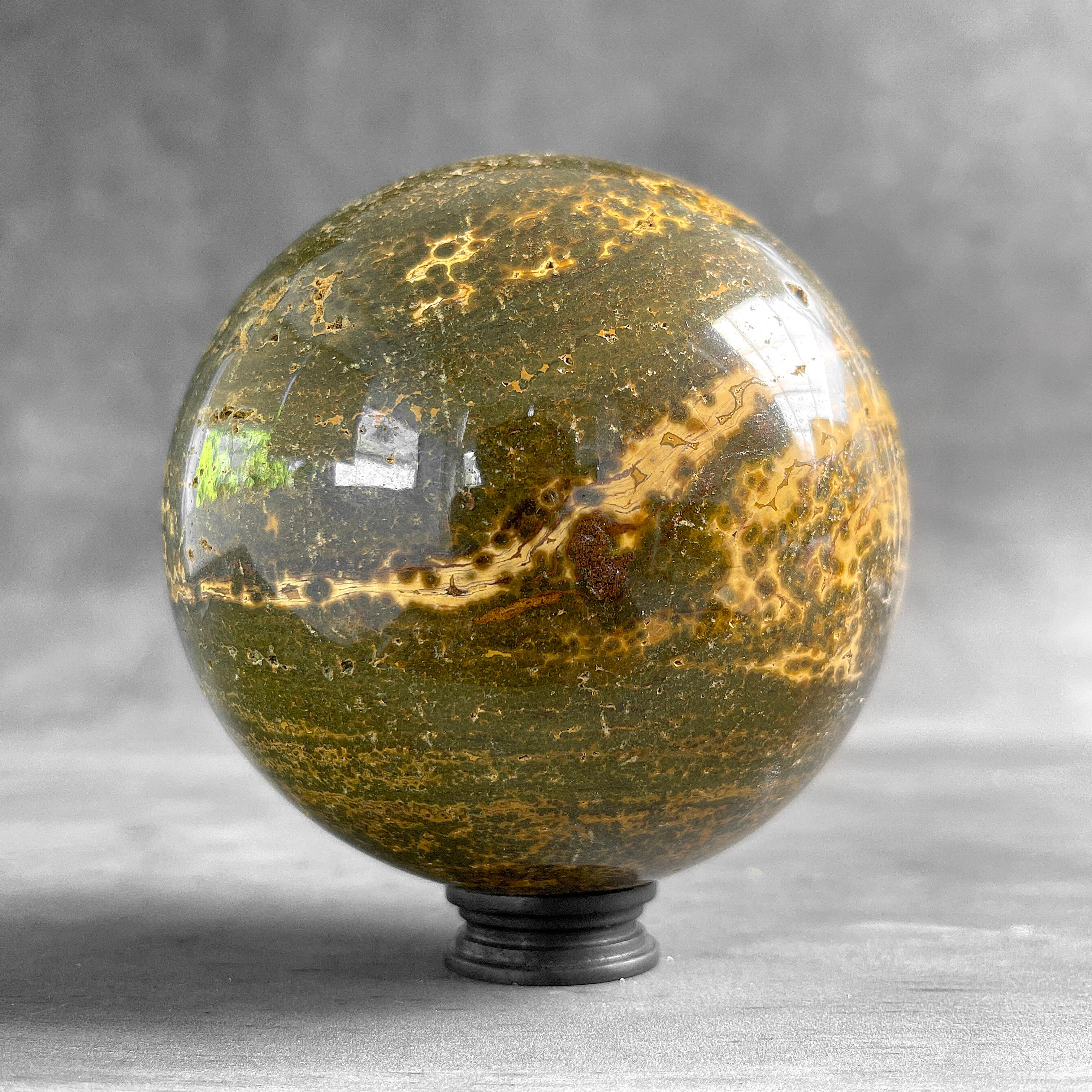 Wonderful Ocean Jasper Sphere on a Custom Stand PS/562