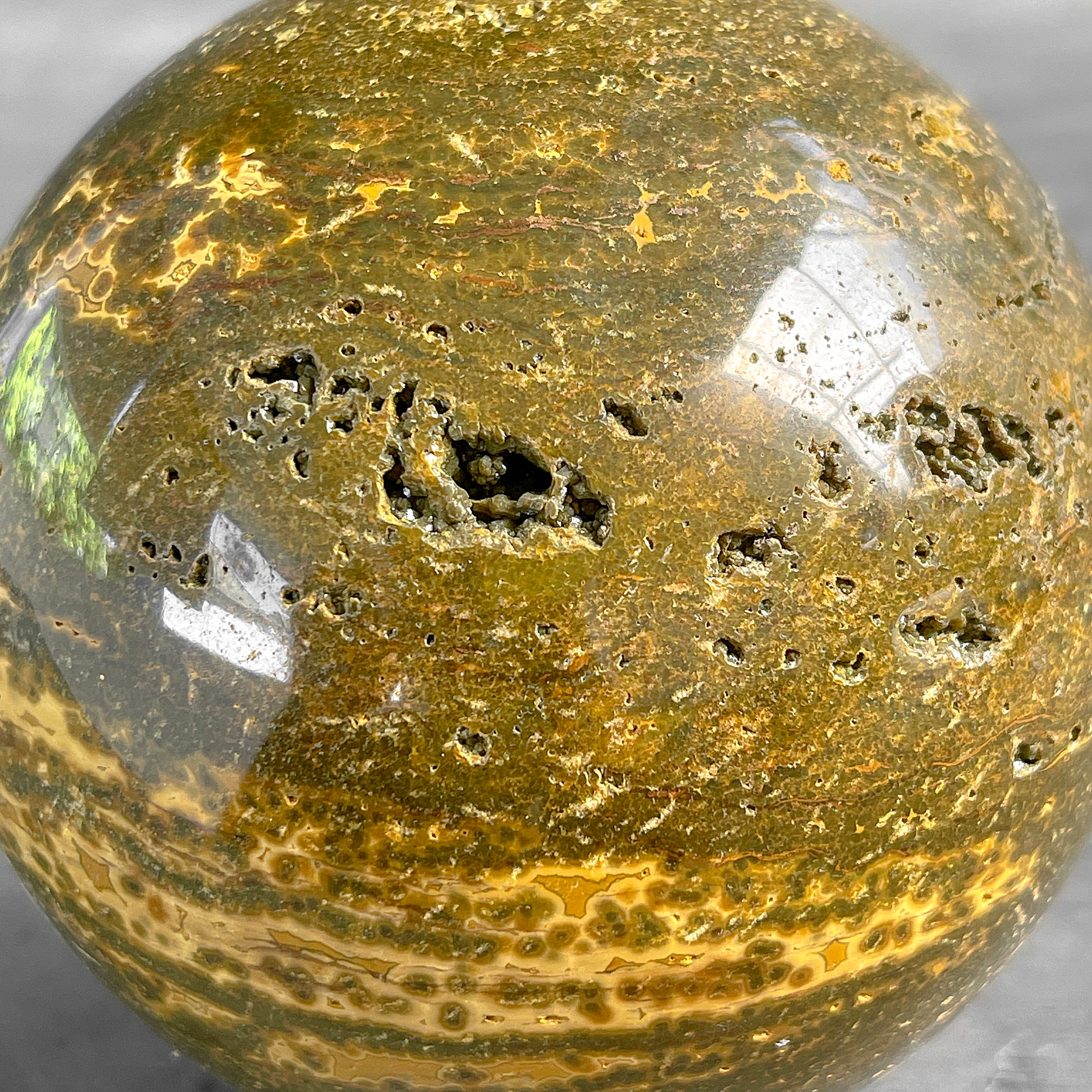 Wonderful Ocean Jasper Sphere on a Custom Stand PS/562