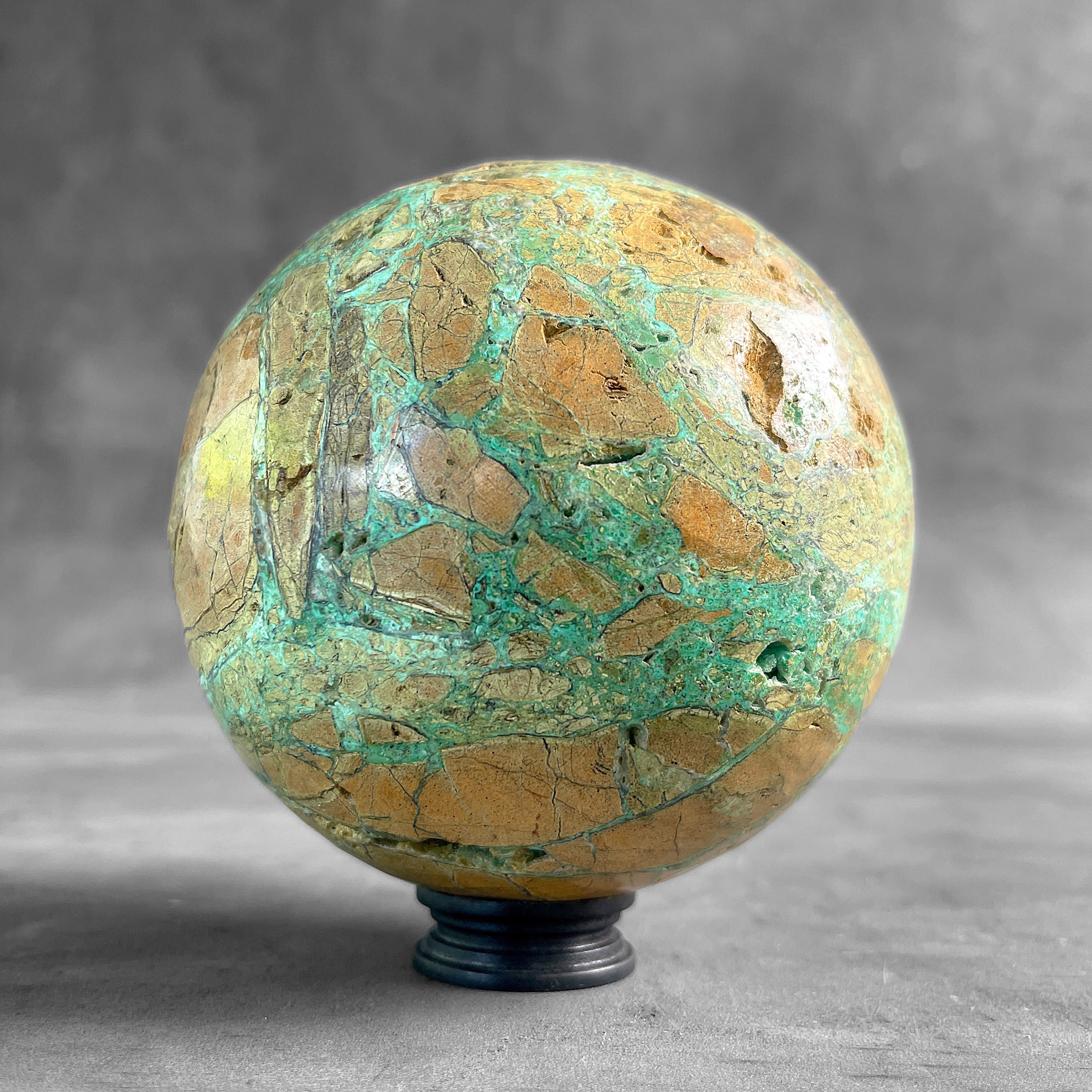 Wonderful Green Smithsonite Sphere on a Custom Stand PS/565