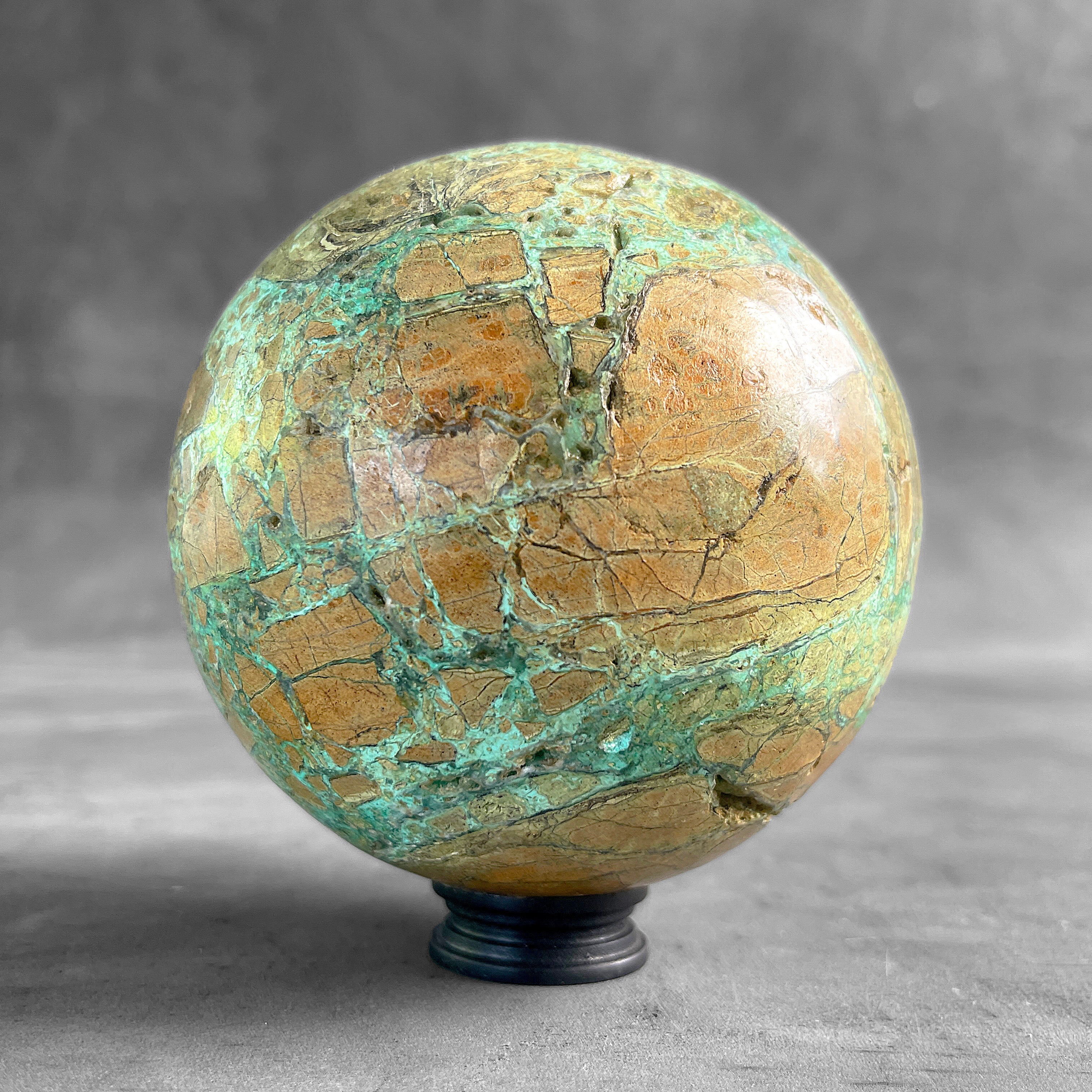 Wonderful Green Smithsonite Sphere on a Custom Stand PS/565