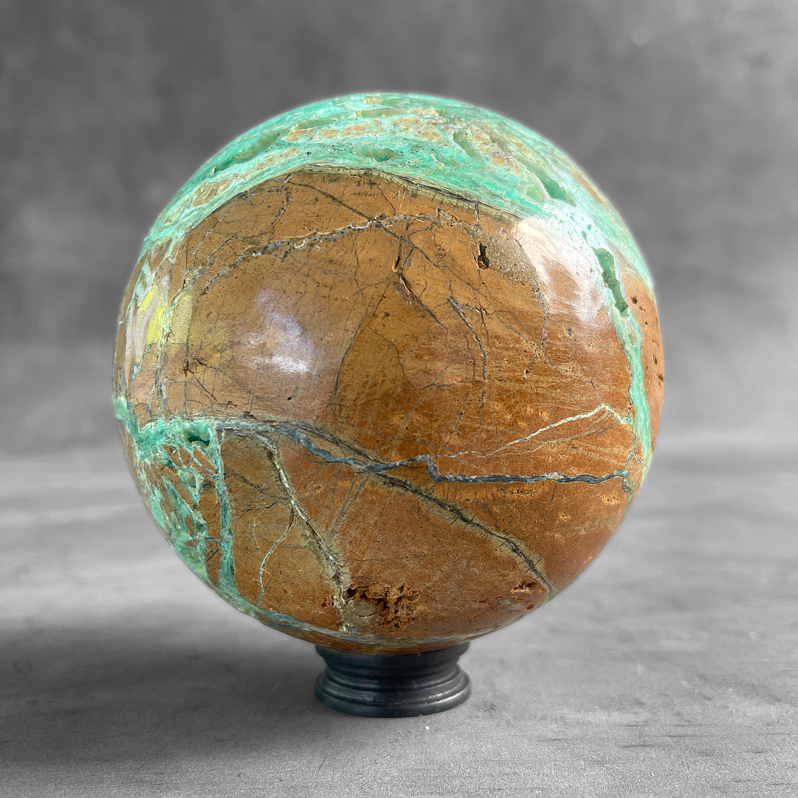 Wonderful Green Smithsonite Sphere on a Custom Stand PS/568