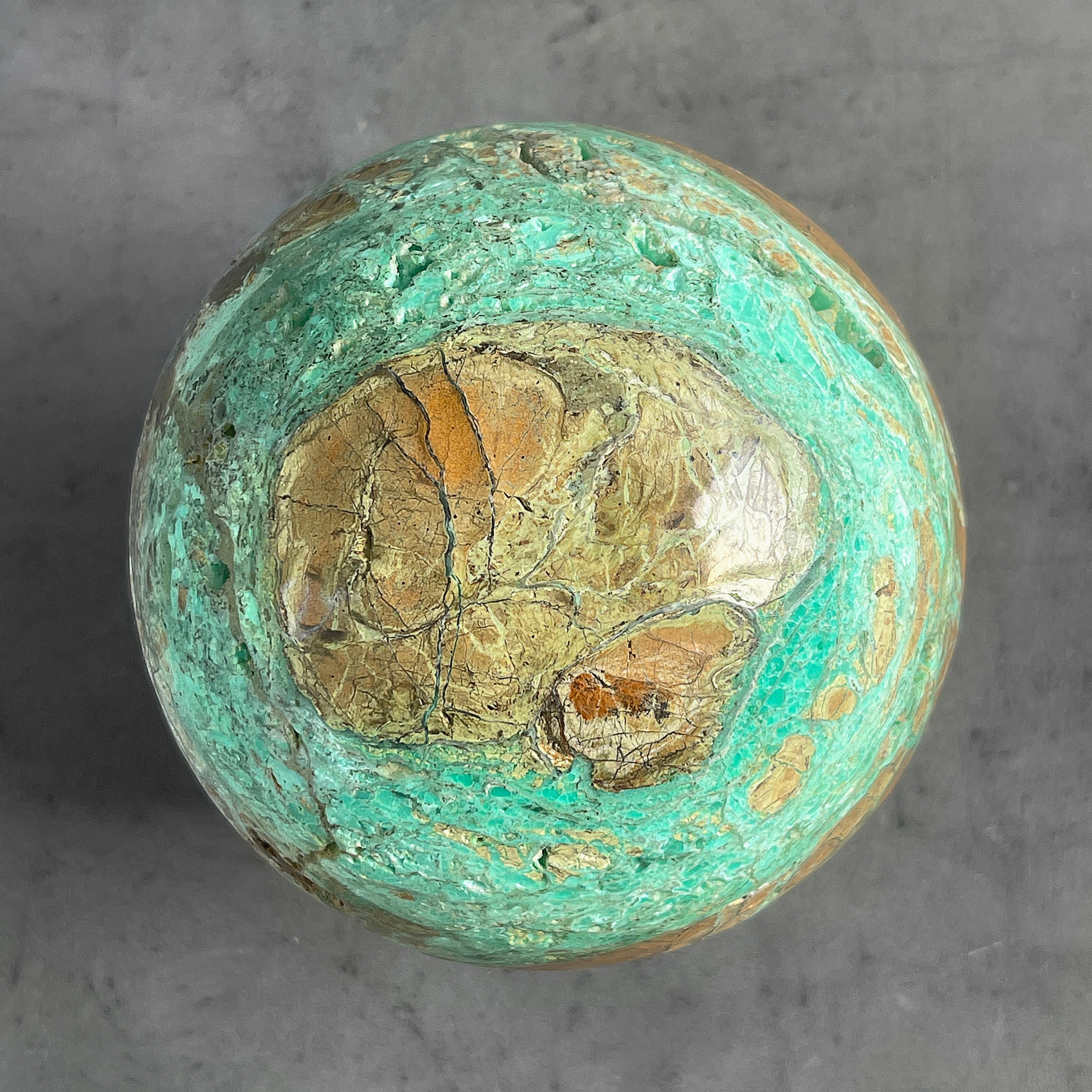 Wonderful Green Smithsonite Sphere on a Custom Stand PS/568