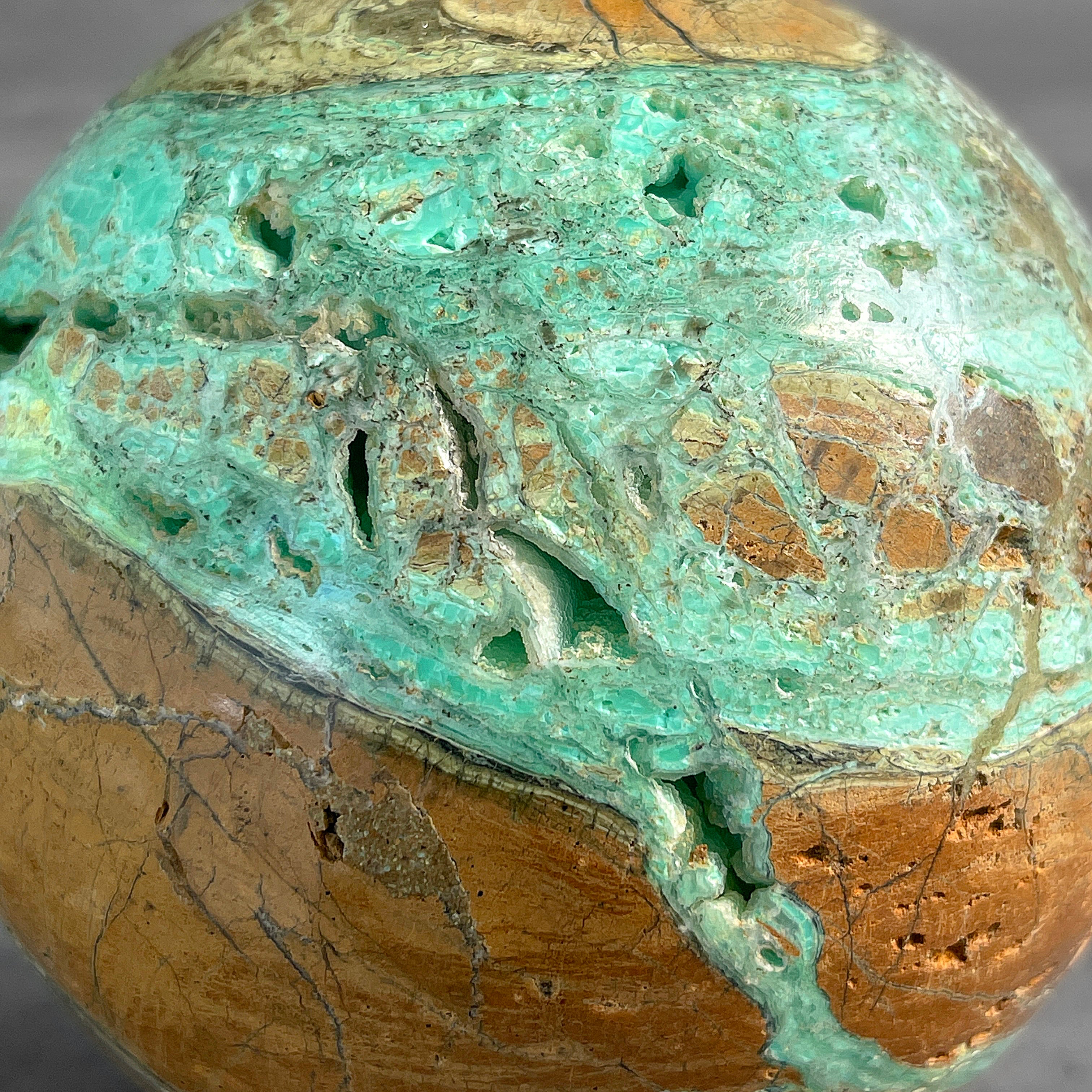 Wonderful Green Smithsonite Sphere on a Custom Stand PS/568