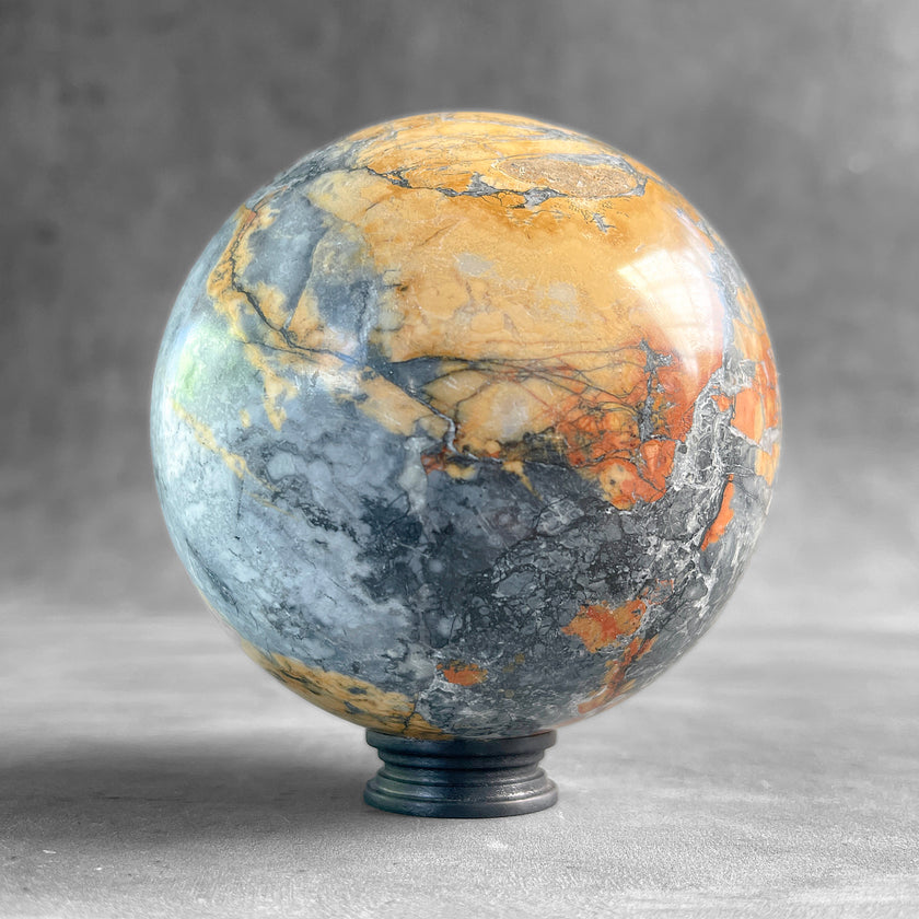 Wonderful Maligano Jasper Sphere on a Custom Stand PS/570
