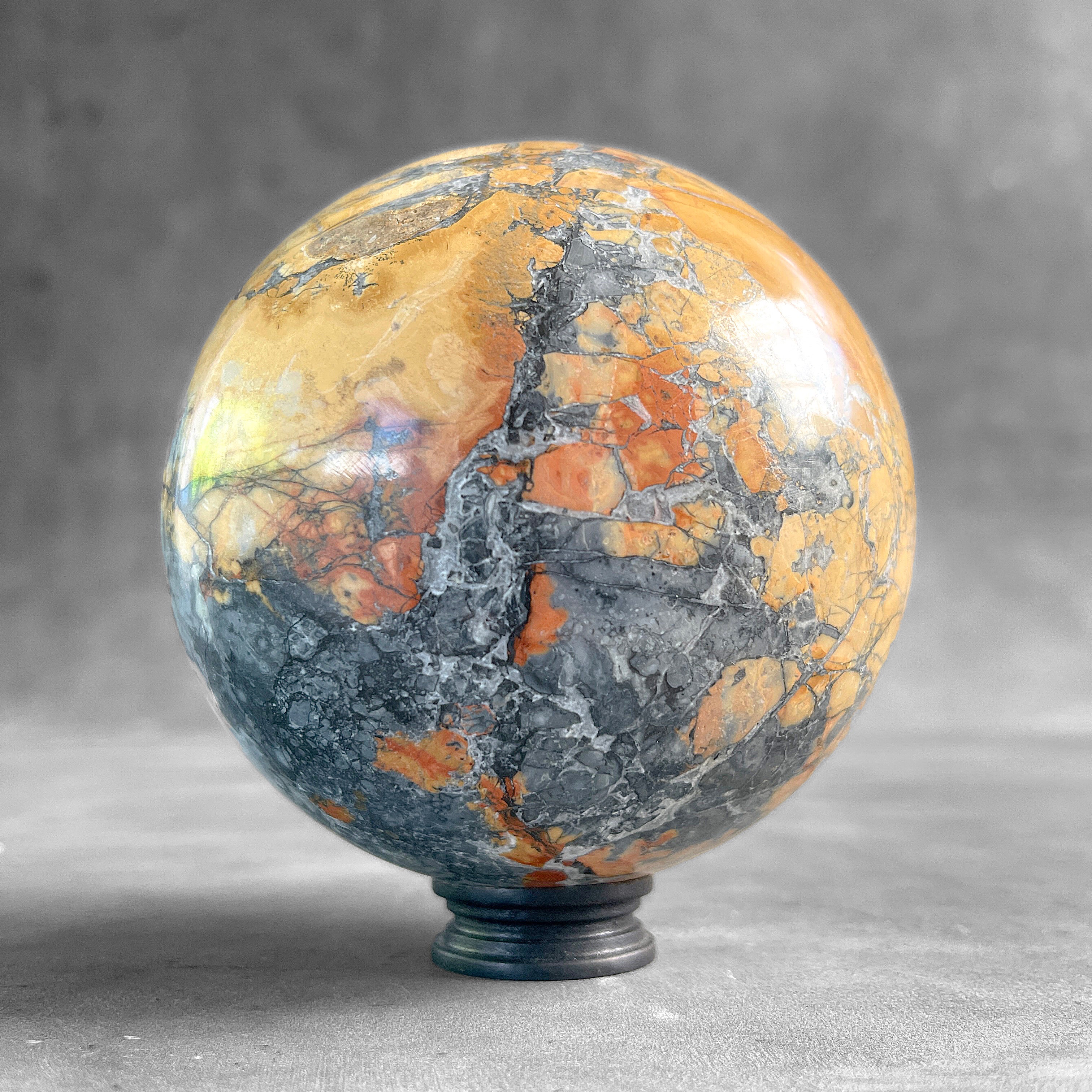 Wonderful Maligano Jasper Sphere on a Custom Stand PS/570