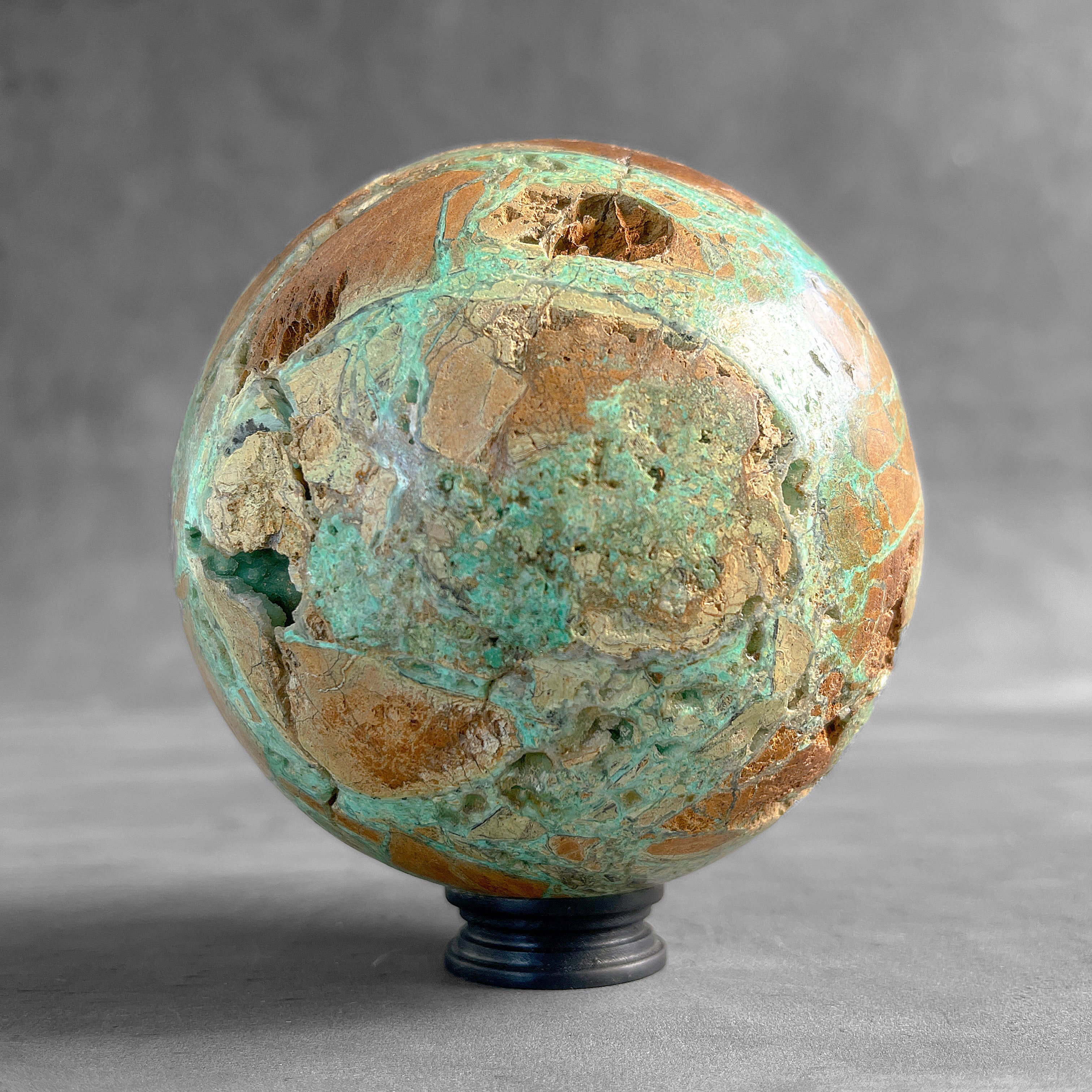 Wonderful Green Smithsonite Sphere on a Custom Stand PS/556