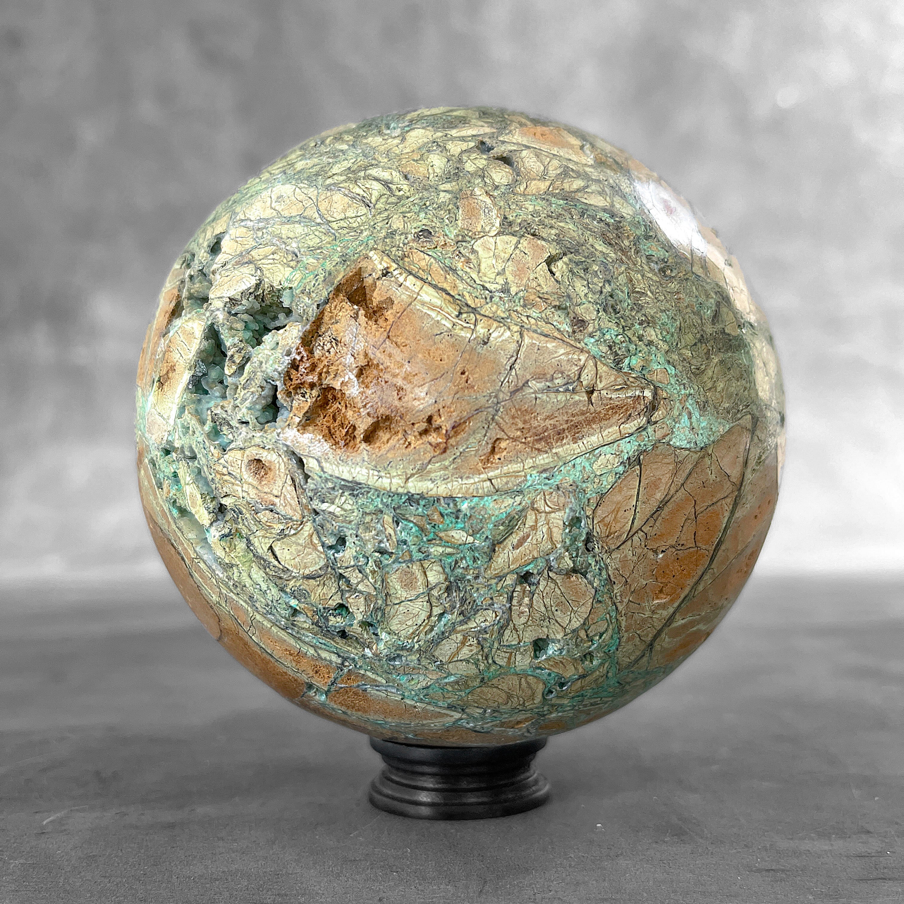 Wonderful Green Smithsonite Sphere on a Custom Stand PS/559