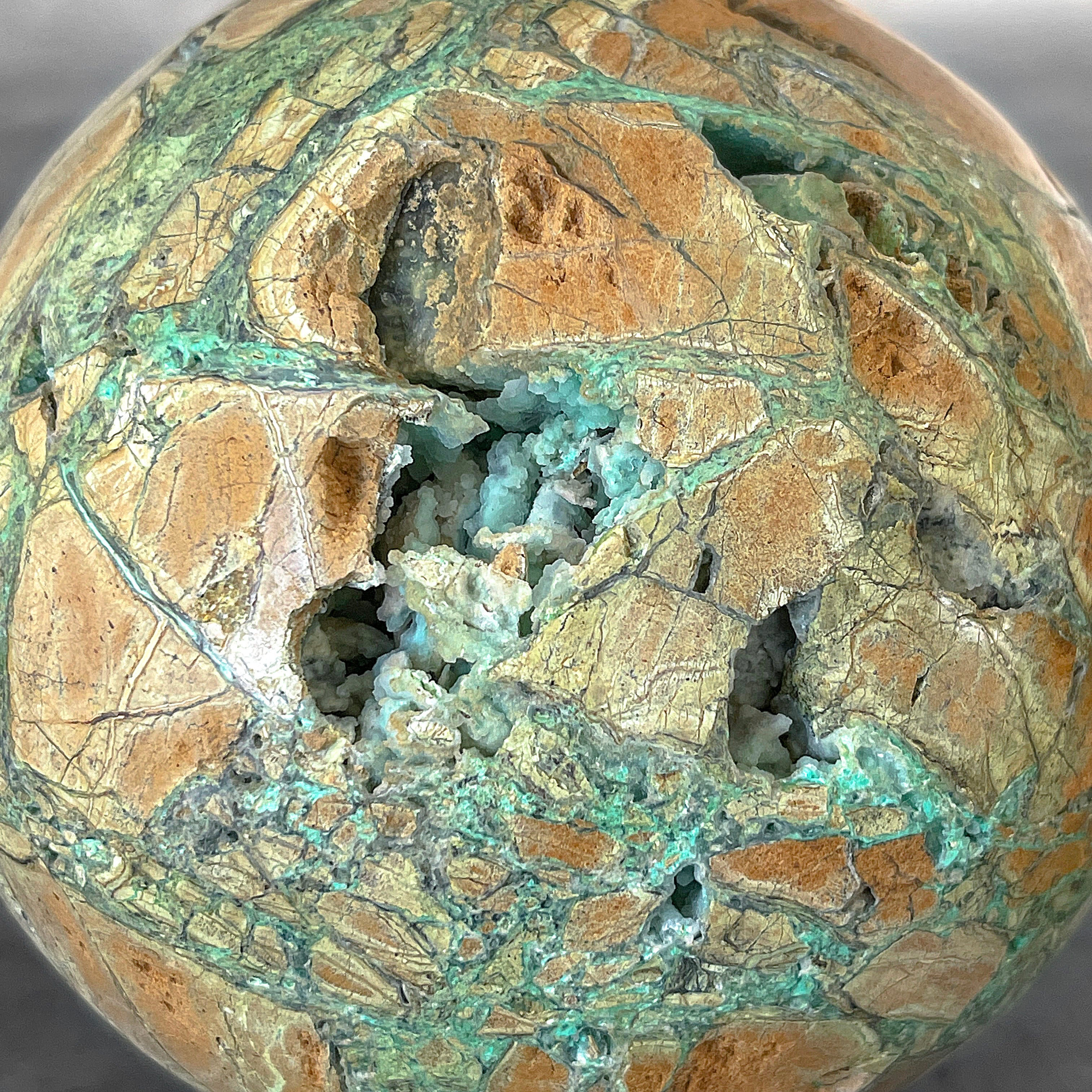 Wonderful Green Smithsonite Sphere on a Custom Stand PS/559