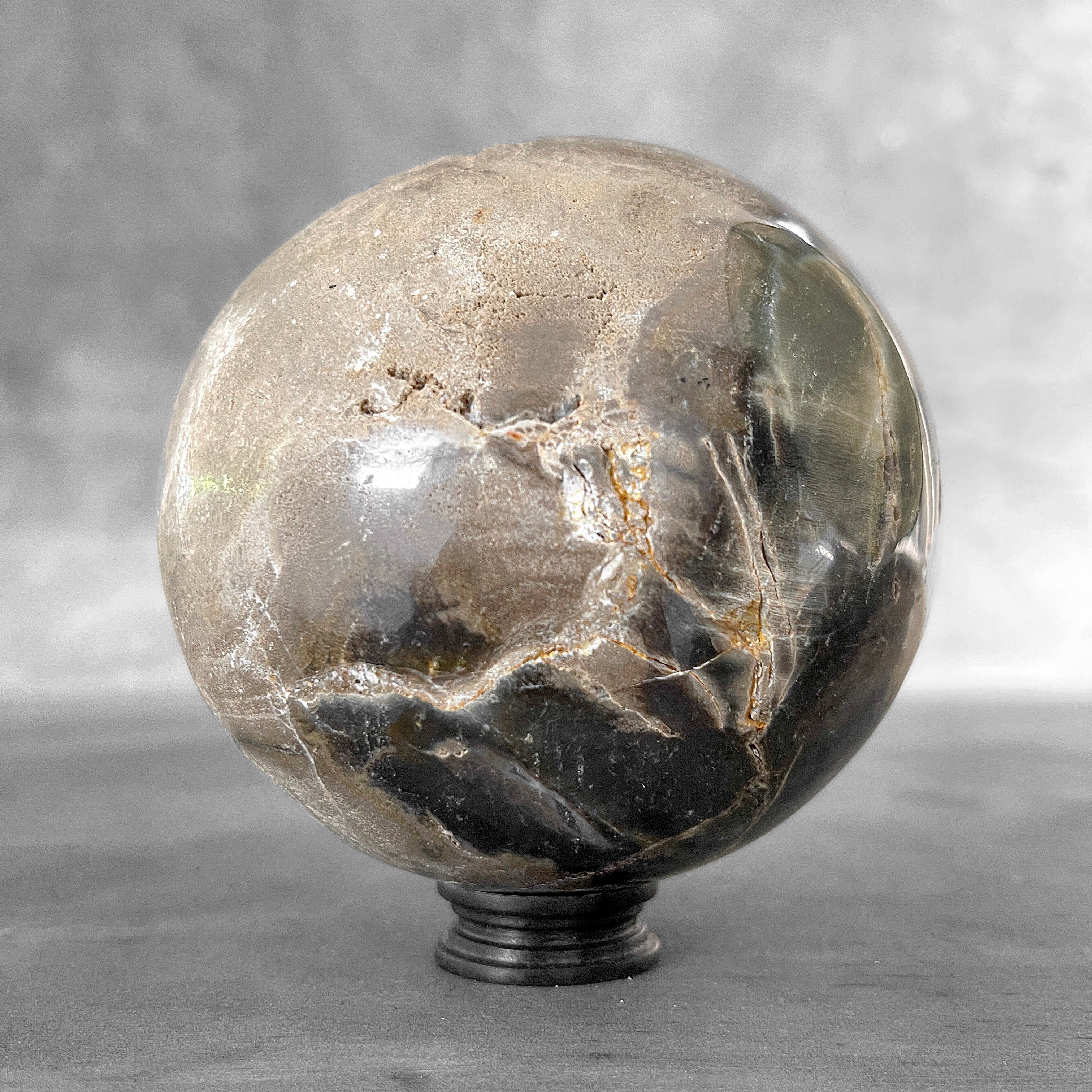 Wonderful Petrified Wood Sphere on a Custom Stand PS/560