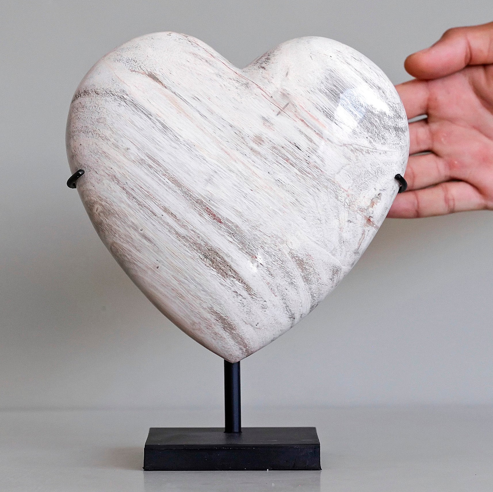 Wonderful Petrified Wood Heart-Shaped on a Custom Stand PWH/104