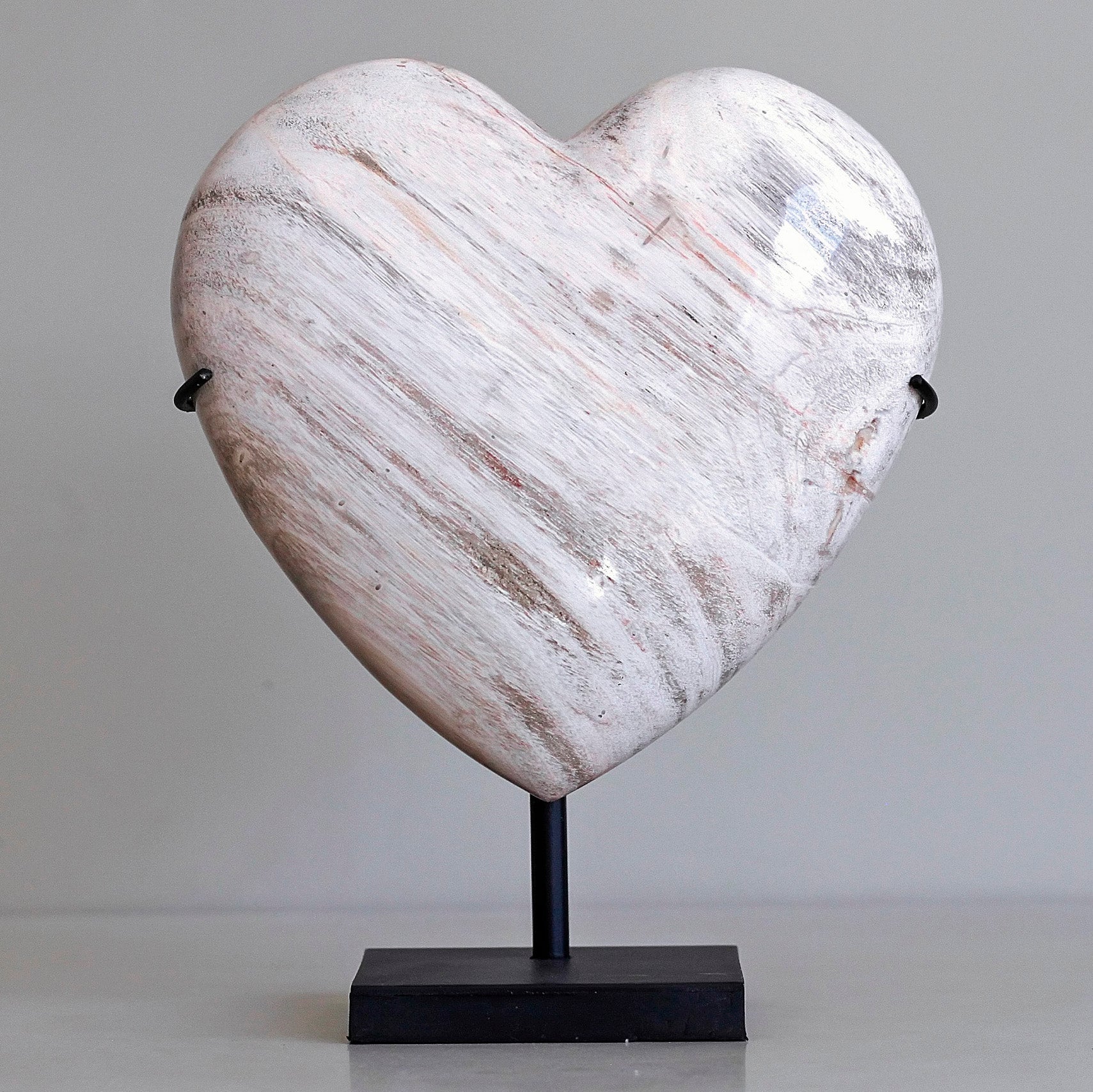 Wonderful Petrified Wood Heart-Shaped on a Custom Stand PWH/104