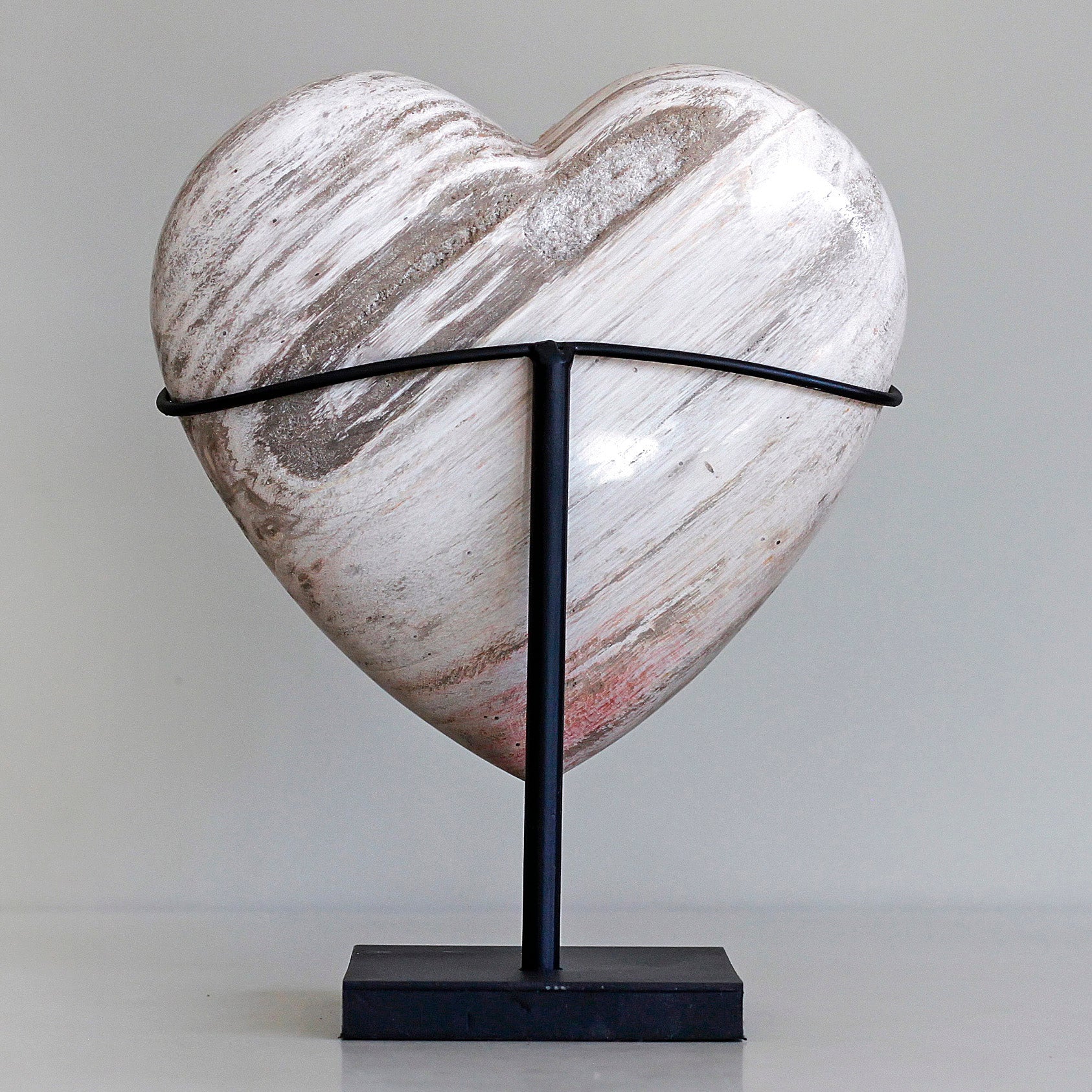 Wonderful Petrified Wood Heart-Shaped on a Custom Stand PWH/104