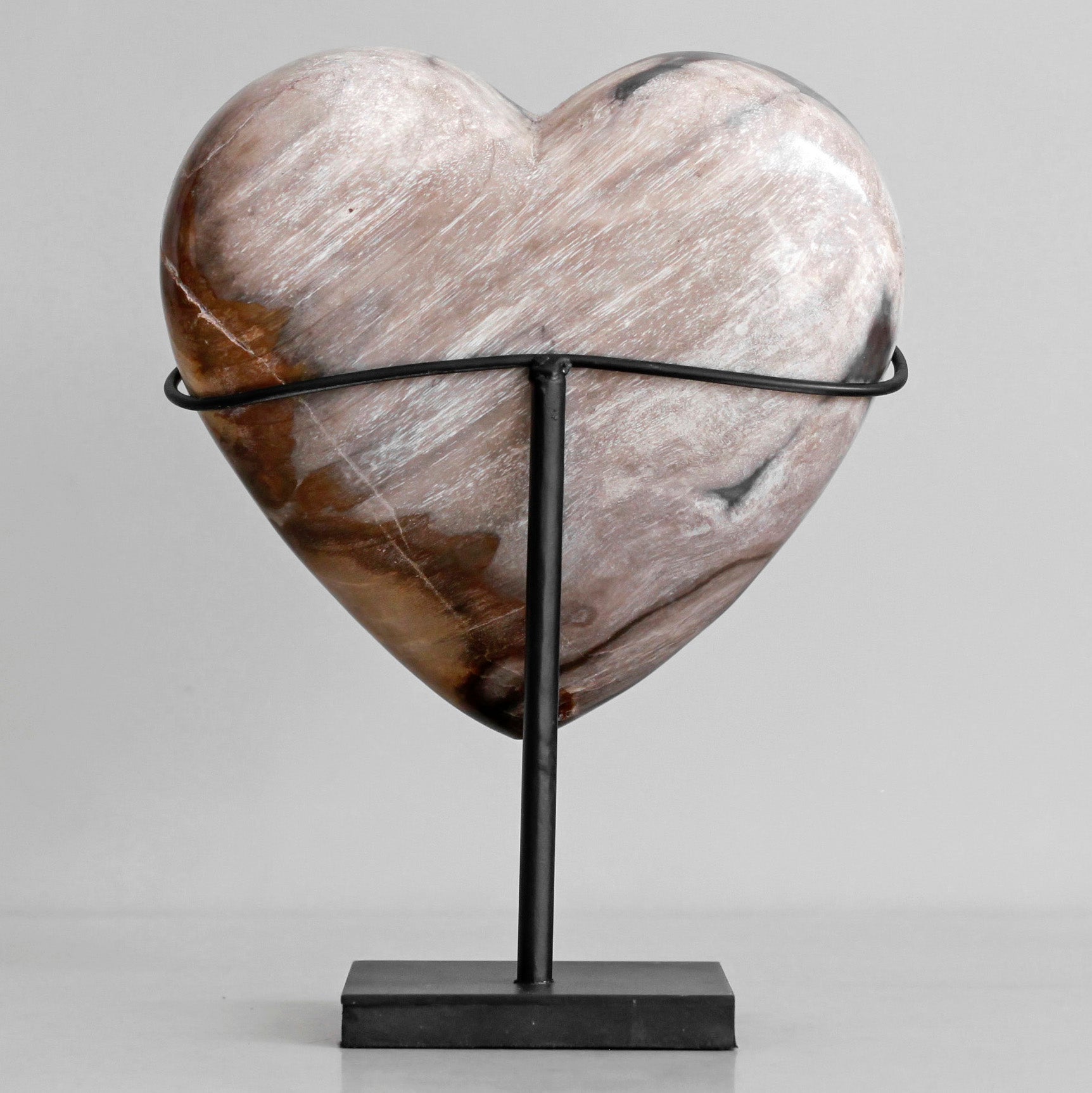 Wonderful Petrified Wood Heart-Shaped on a Custom Stand PWH/105