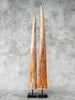 Pair of Natural Tusks on Stand – Rustic Tribal Decor, Bone Sculpture, African Style Accent - Tusk,A/043